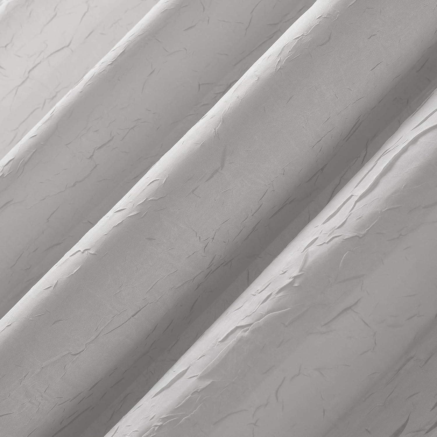 51"x84" Erica Crushed Sheer Voile Rod Pocket Curtain Panel Silver - No. 918