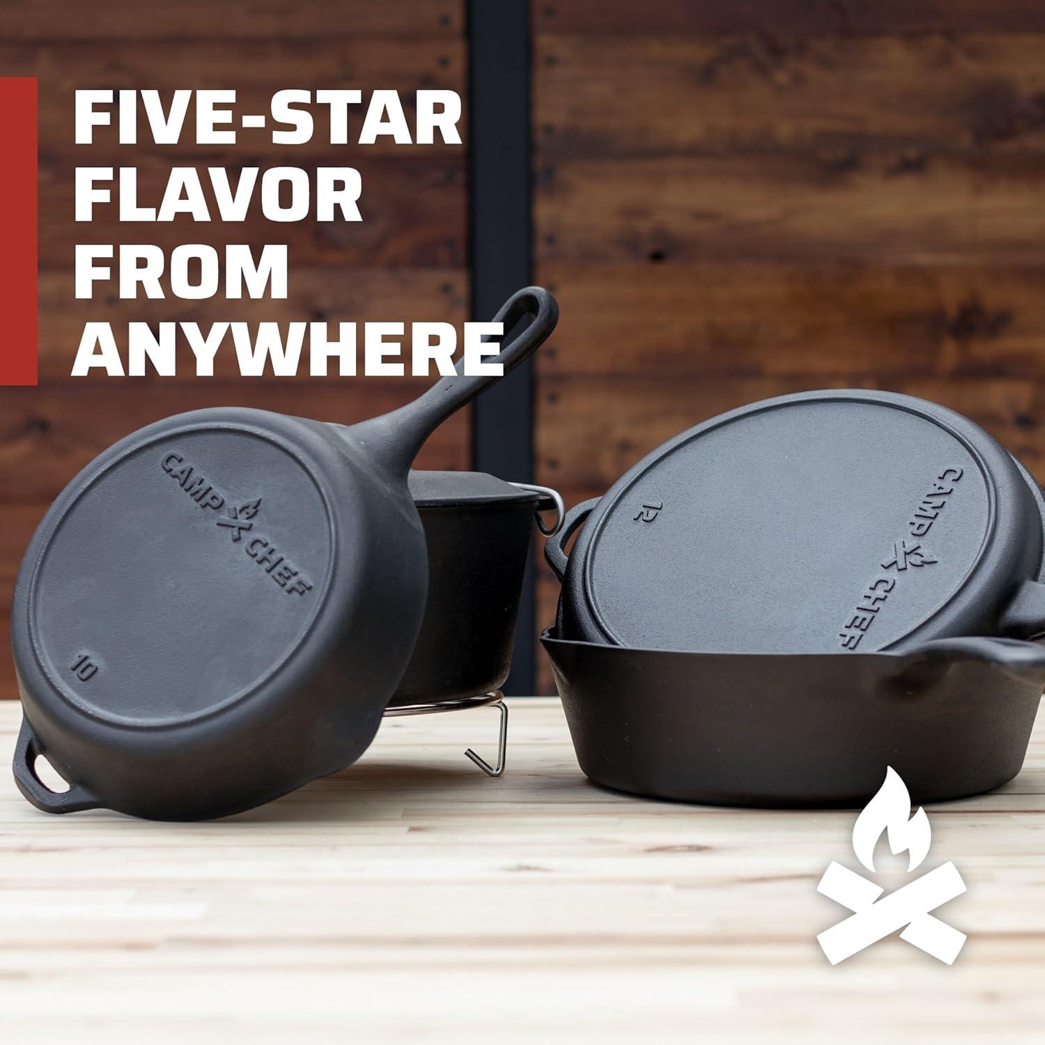 Camp Chef 6 -Pack Cast iron Grill pan set
