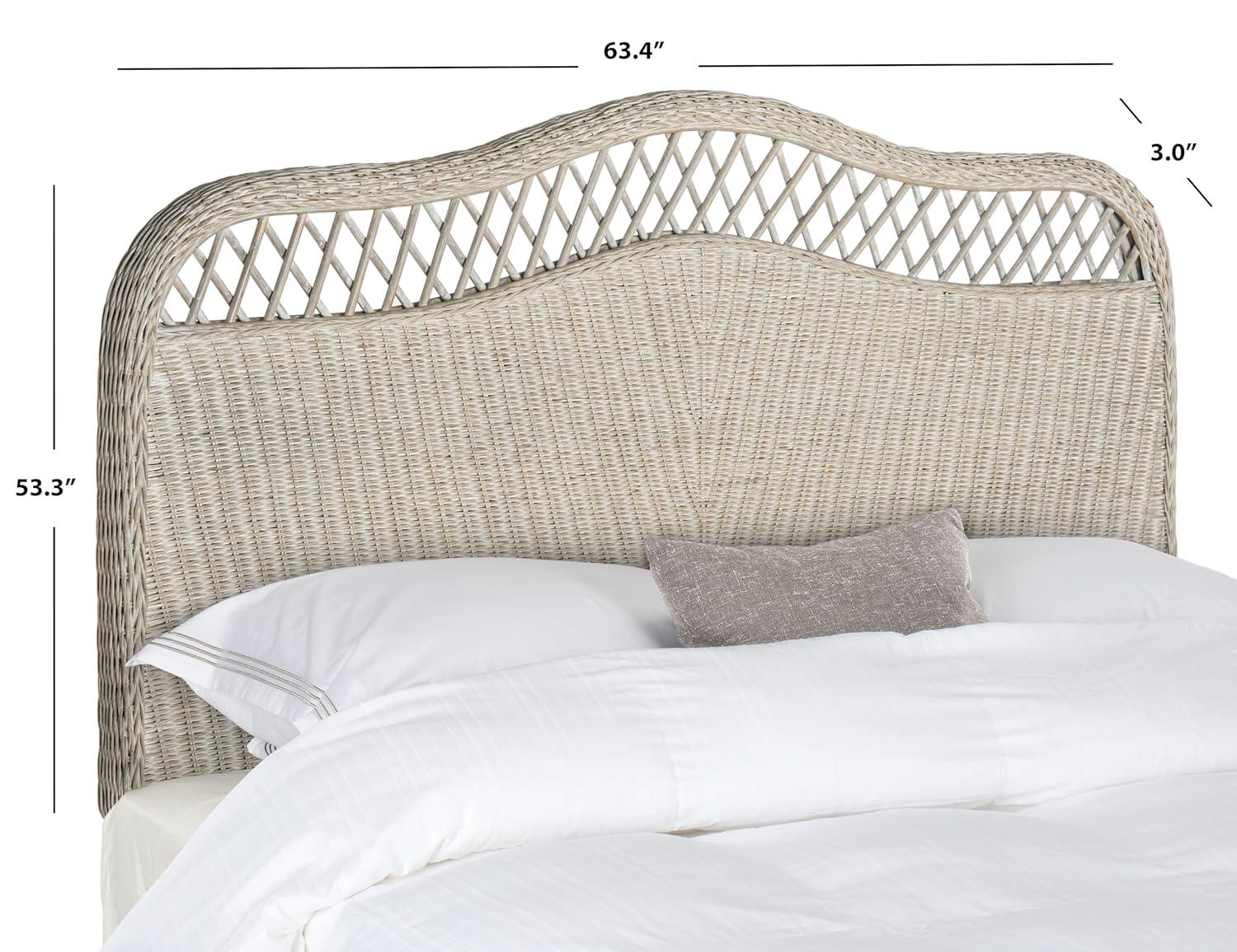 SAFAVIEH Sephina Rustic Coastal Rattan Headboard, Full, Antique Grey