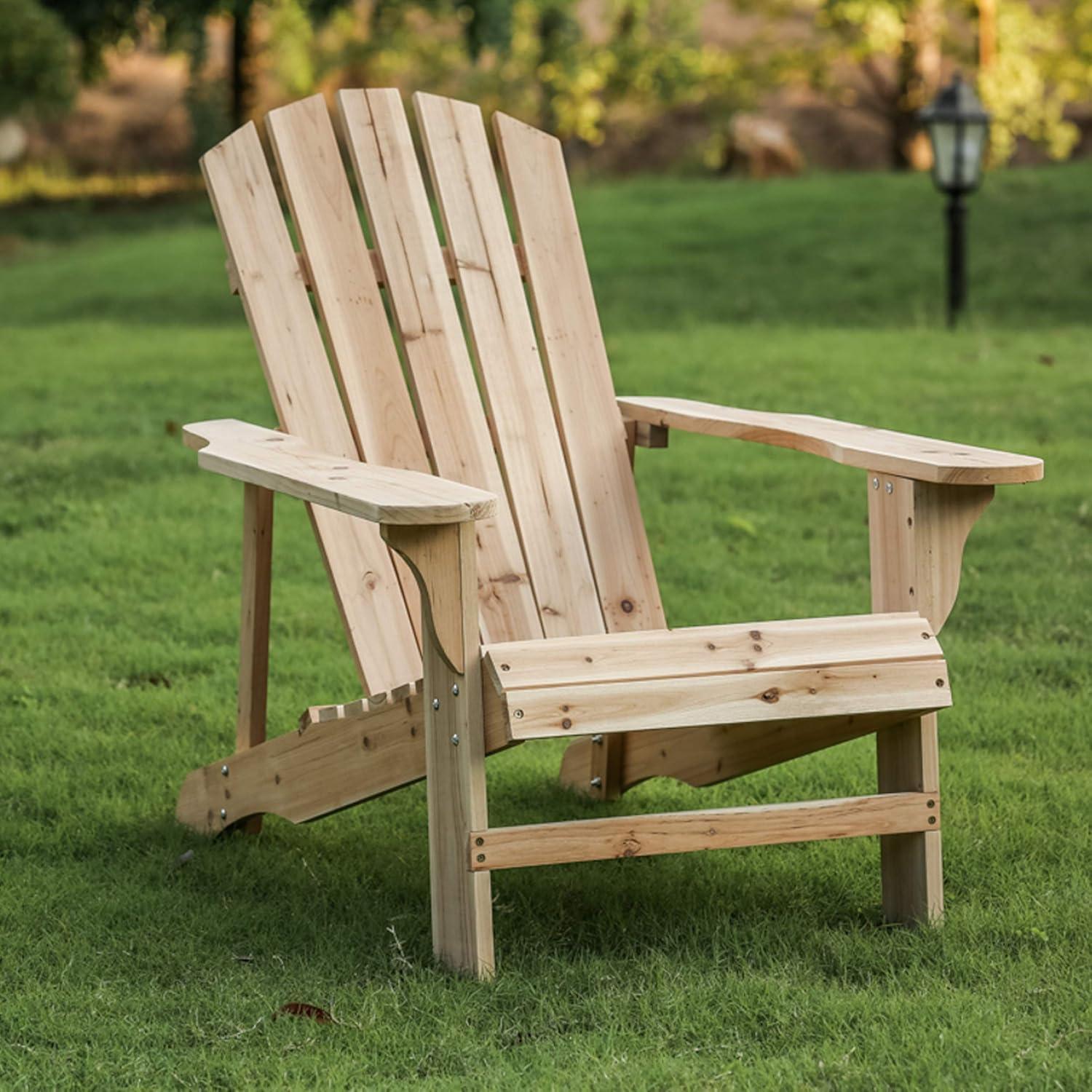 Classic Unfinished Wood Adirondack Chair