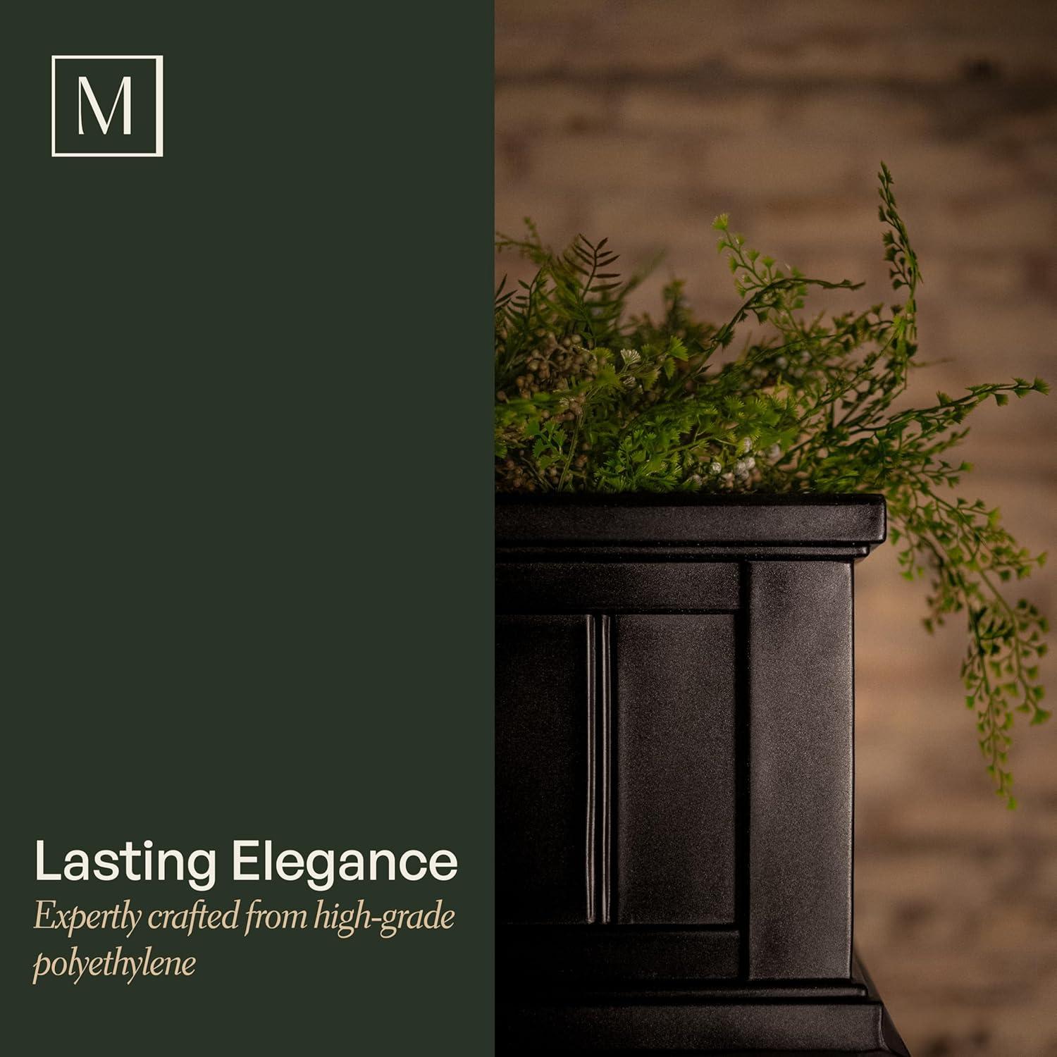 Mayne Cape Cod 36" x 11" x 10.8" Rectangle White Self-Watering Polyethylene Window Box Planter