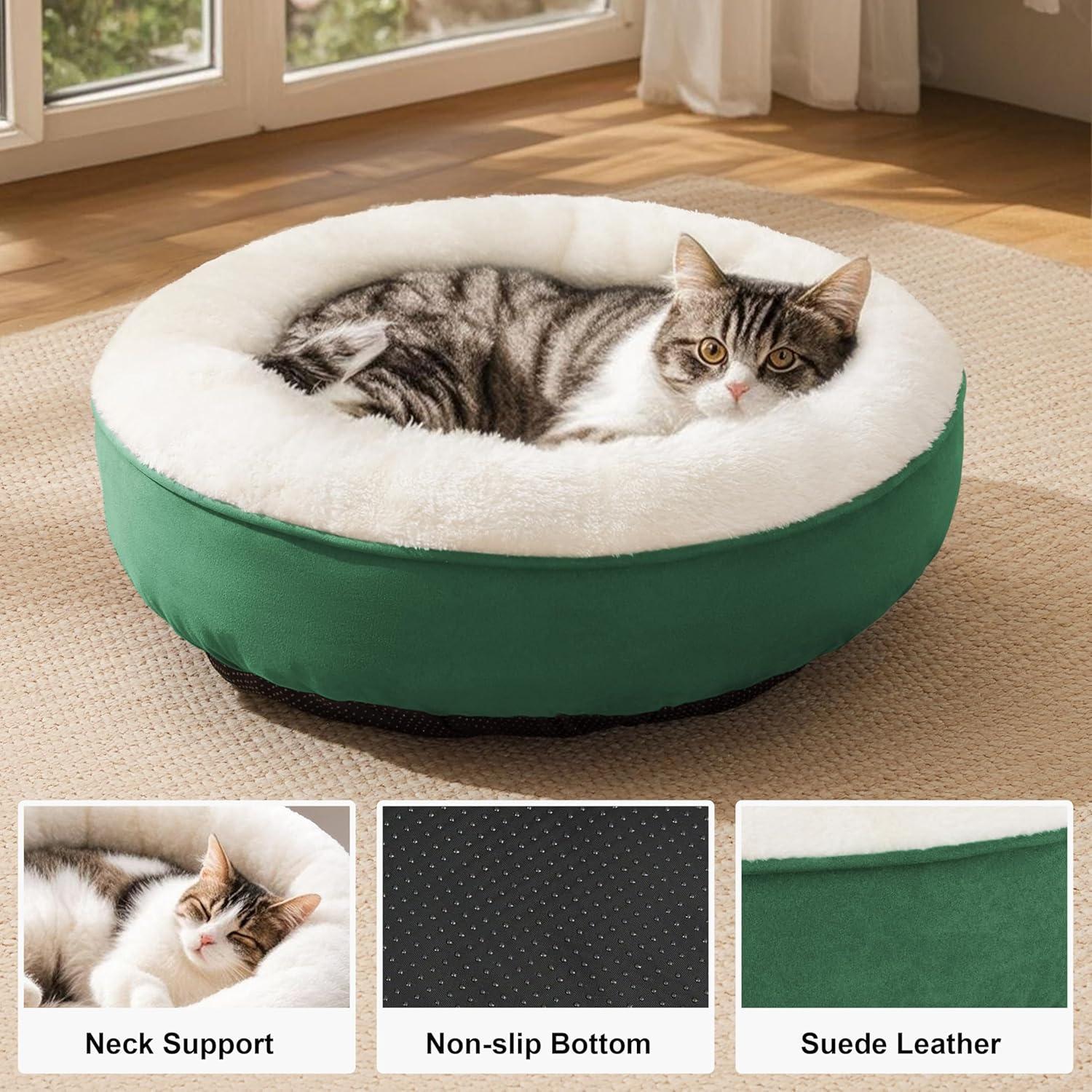 Archie & Oscar™ Round Donut Cat And Dog Cushion Bed, 20In Pet Bed For Cats Or Small Dogs, Anti-Slip & Water-Resistant Bottom, Super Soft Durable Fabric Pet Beds, Washable Luxury Cat & Dog Bed