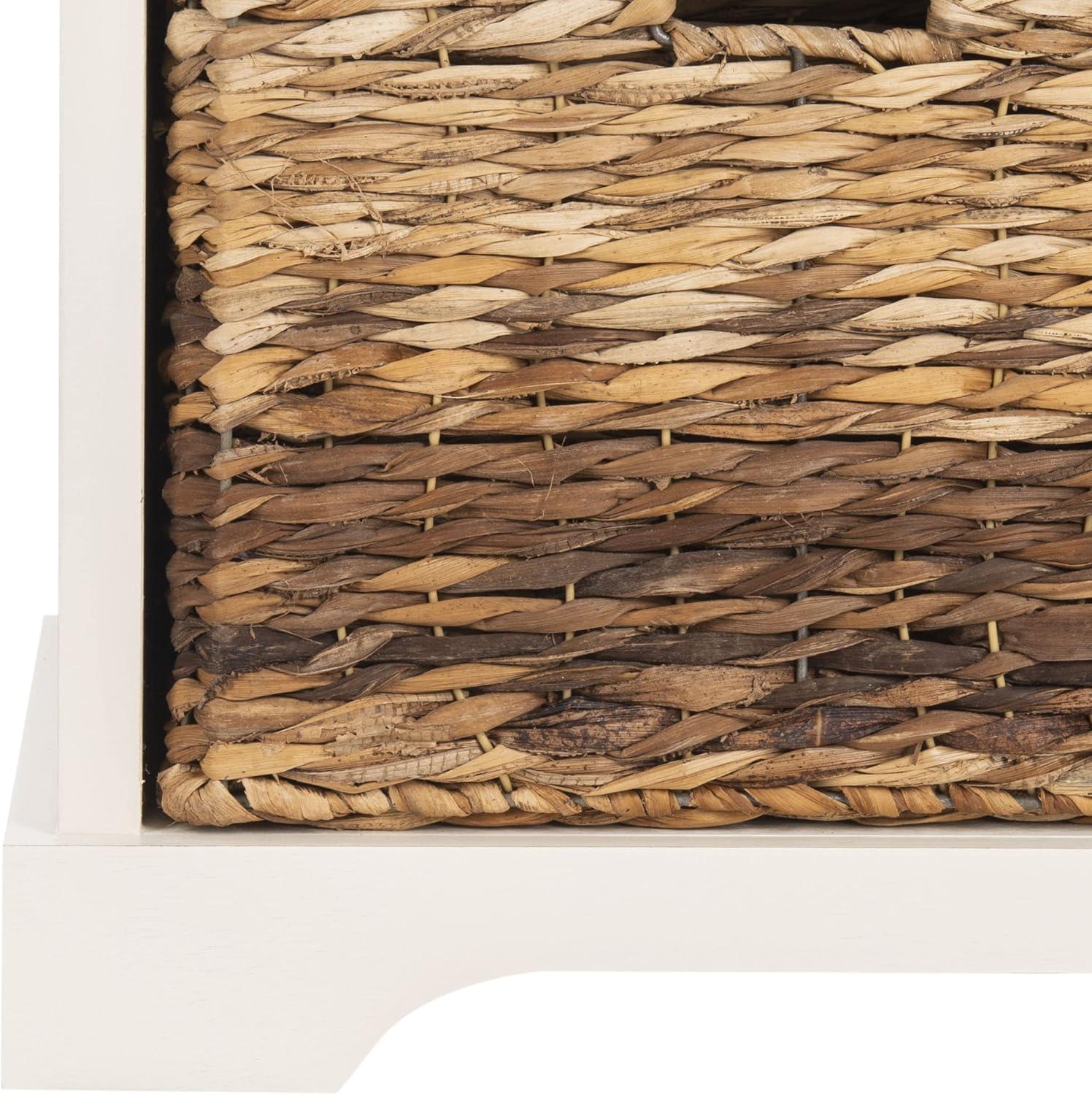 Freddy Wicker Storage Bench - AMH5736 - Vintage White - Safavieh