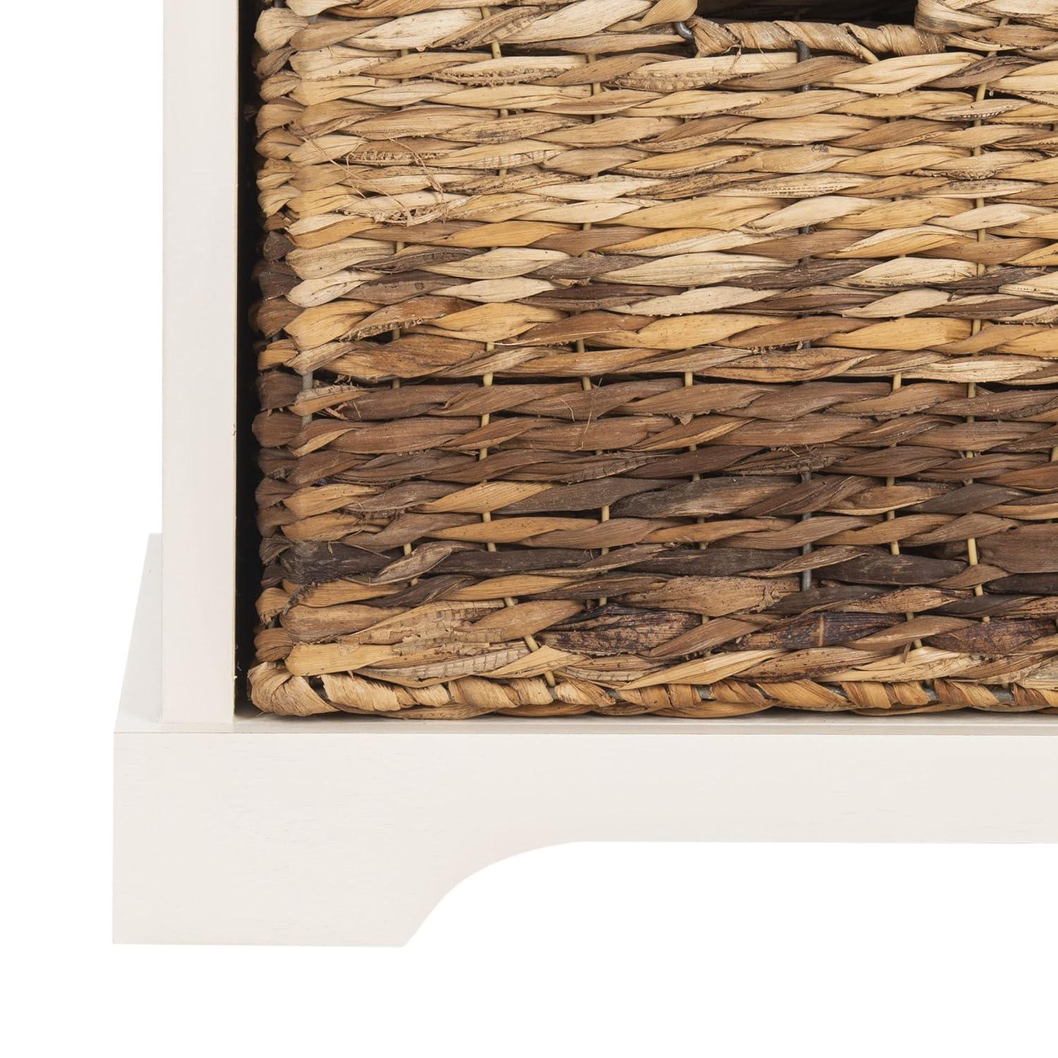 Freddy Wicker Storage Bench - AMH5736 - Vintage White - Safavieh