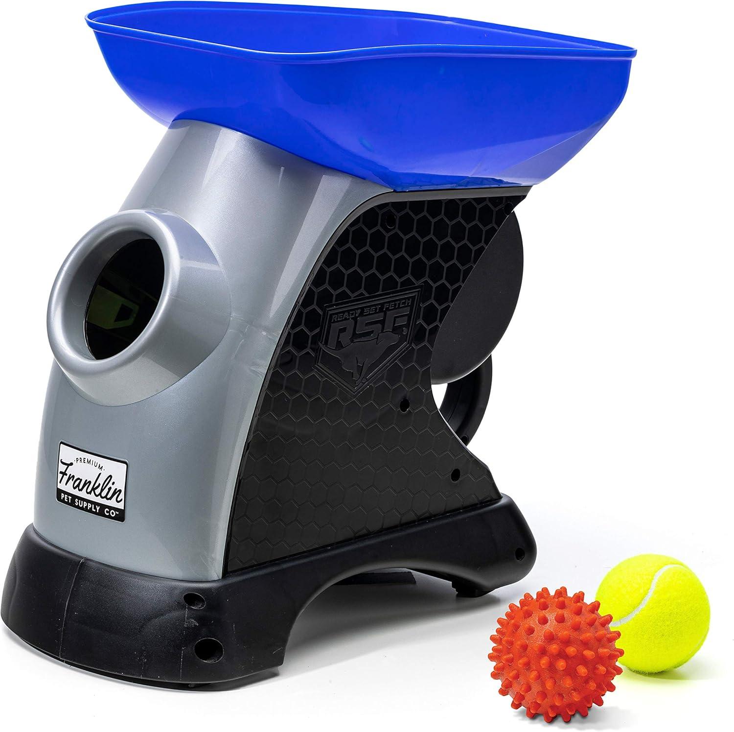 Franklin Pet Ready Set Fetch Automatic Tennis Ball Launcher Dog Toy - Official Size Tennis Ball Thrower - Interactive Toy