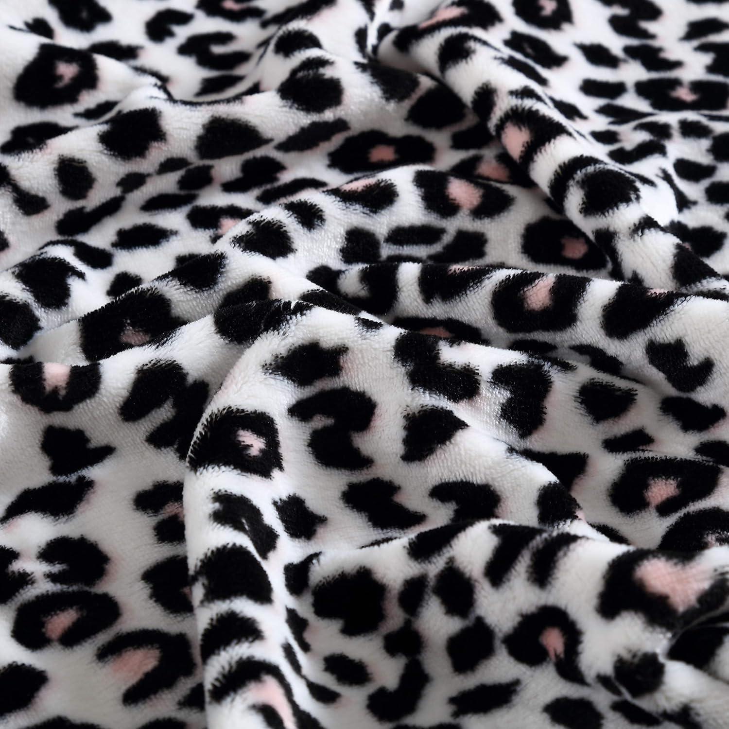 King Printed Bed Blanket Leopard - Betseyville: Plush Polyester, No Fill, Machine Washable, Animal Print