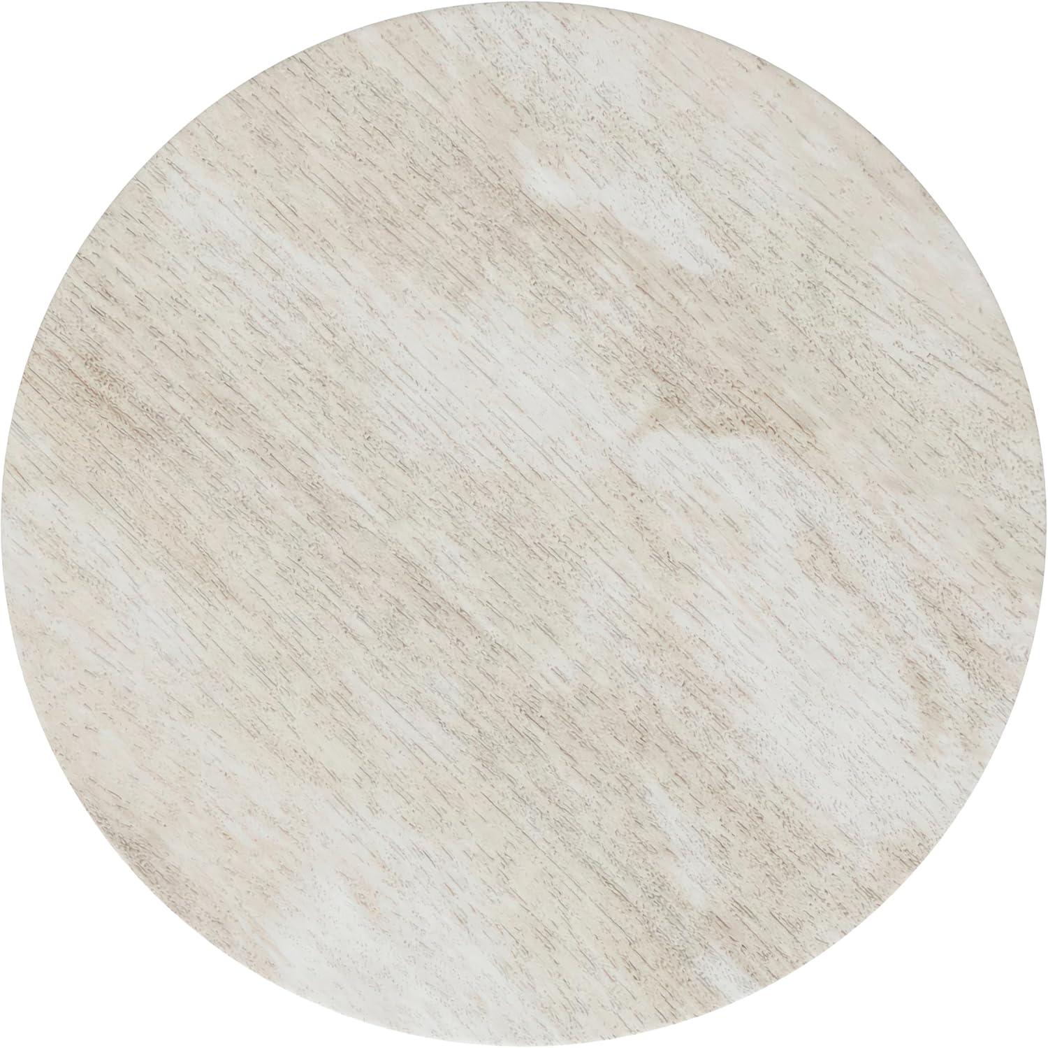 Simpli Home Robbie 16"W Solid Mango Wood Round Accent Table with Sculptural Design