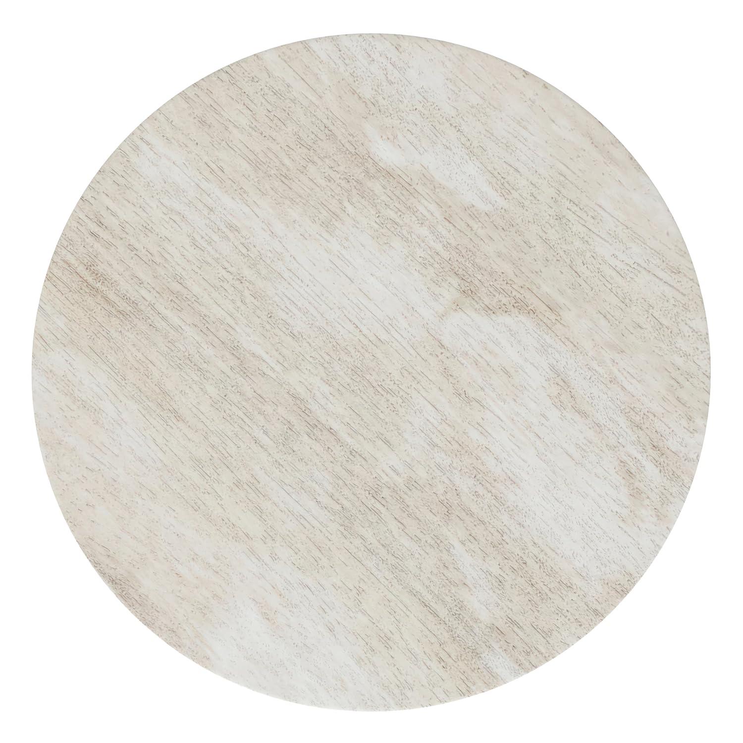 Simpli Home Robbie 16"W Solid Mango Wood Round Accent Table with Sculptural Design