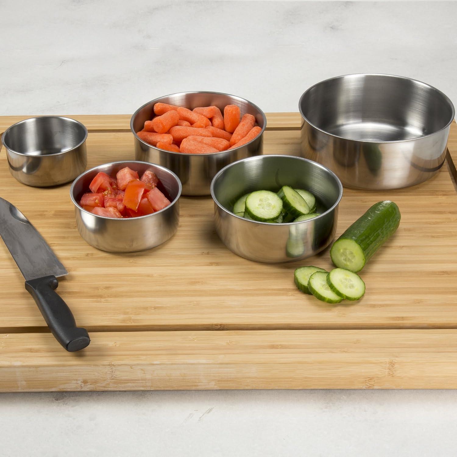 5PC Stainless-Steel Bowls and Lids Set-Nesting Mixing Bowls Set for Prepping, Serving, and Storing