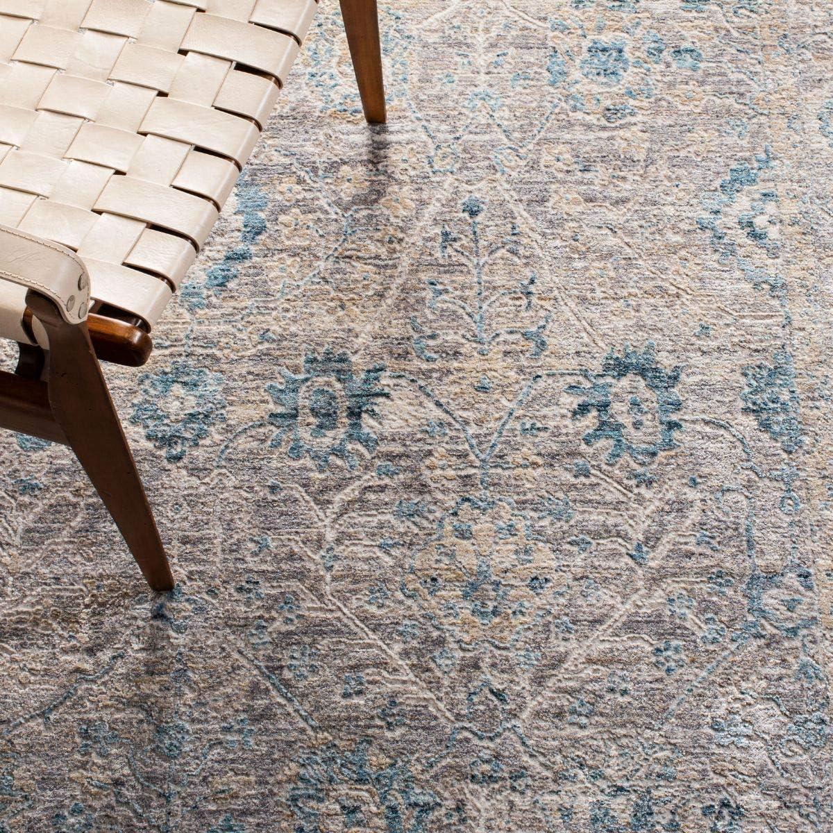 SAFAVIEH Dream Giles Floral Area Rug, Grey/Turquoise, 2'6" x 4'