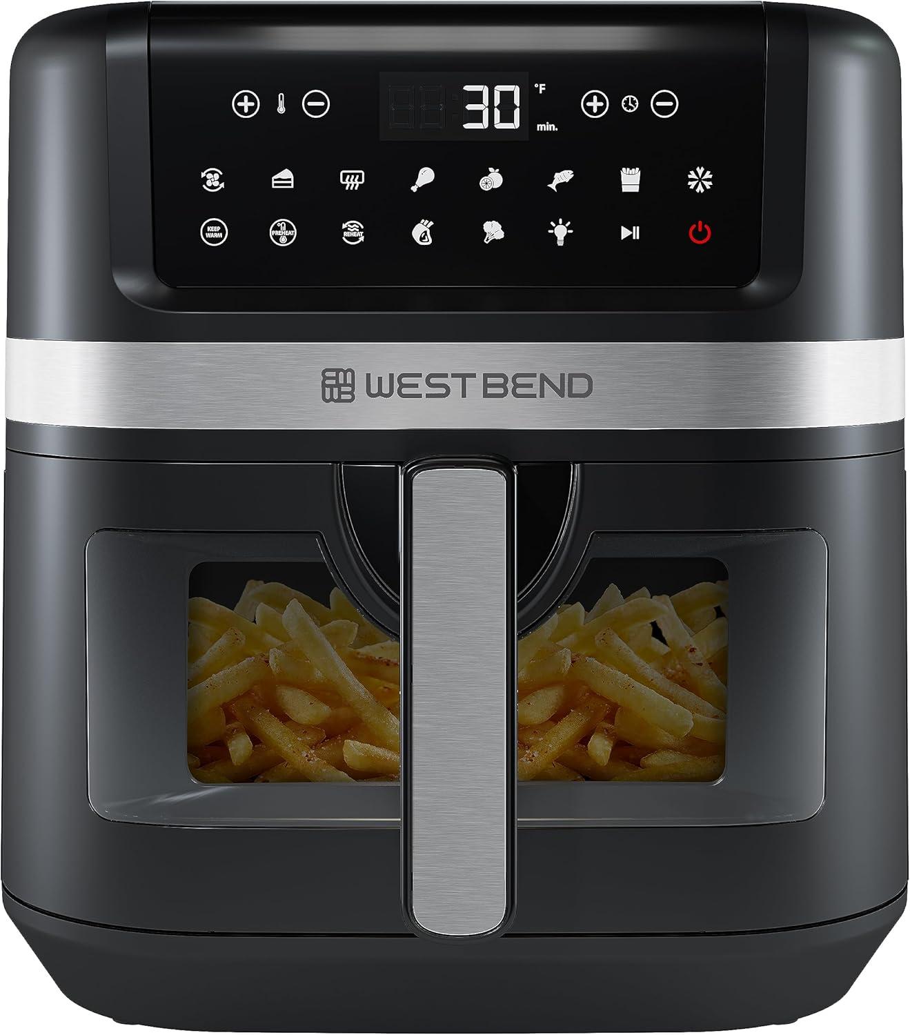 West Bend 7QT Air Fryer with 13 One-Touch Presets, in Black (AFWB7QBK13)