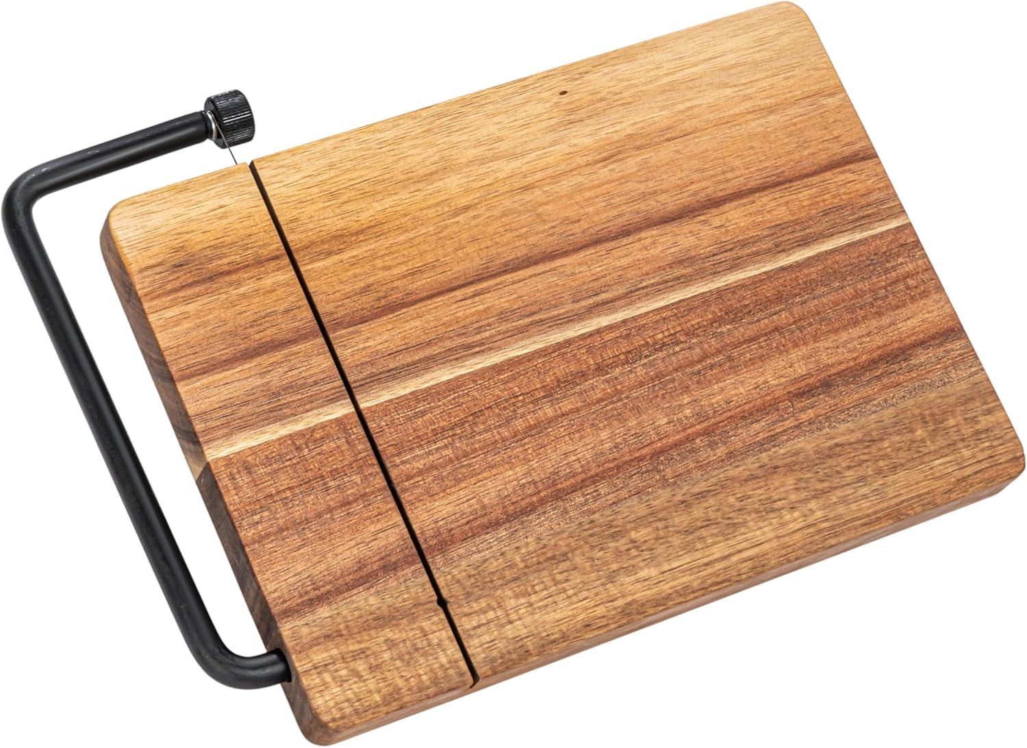 Creative Co-Op Acacia Wood and Stainless Steel Cheese Slicer