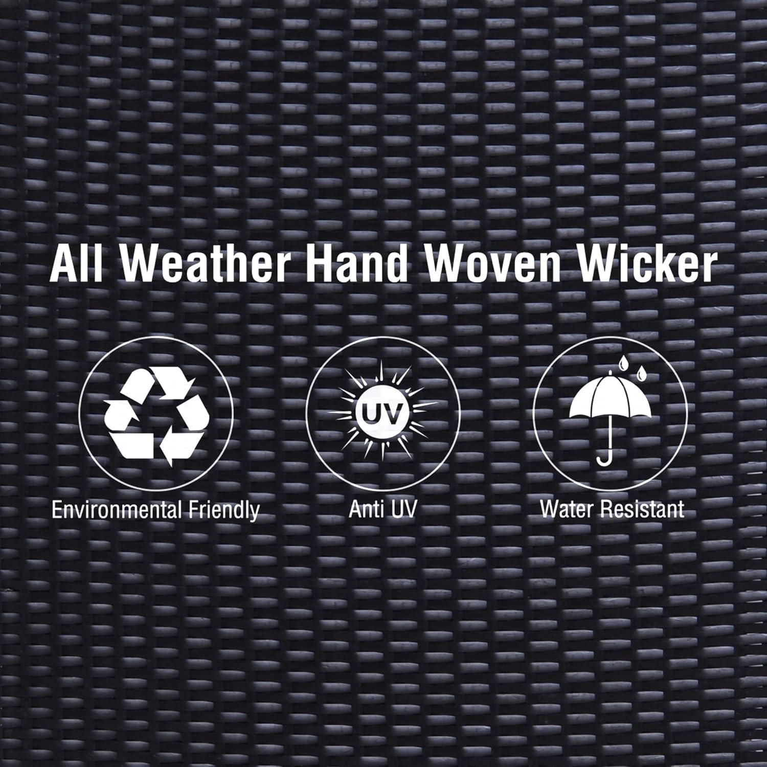 Tryimagine Outsunny Valet Pool Towel Rack, Waterproof PE Plastic Rattan Wicker Storage Organizer, Indoor Outdoor Spa, And Hot Tub Accessory Storage, 2 Shelves, 1 Basket Drawer