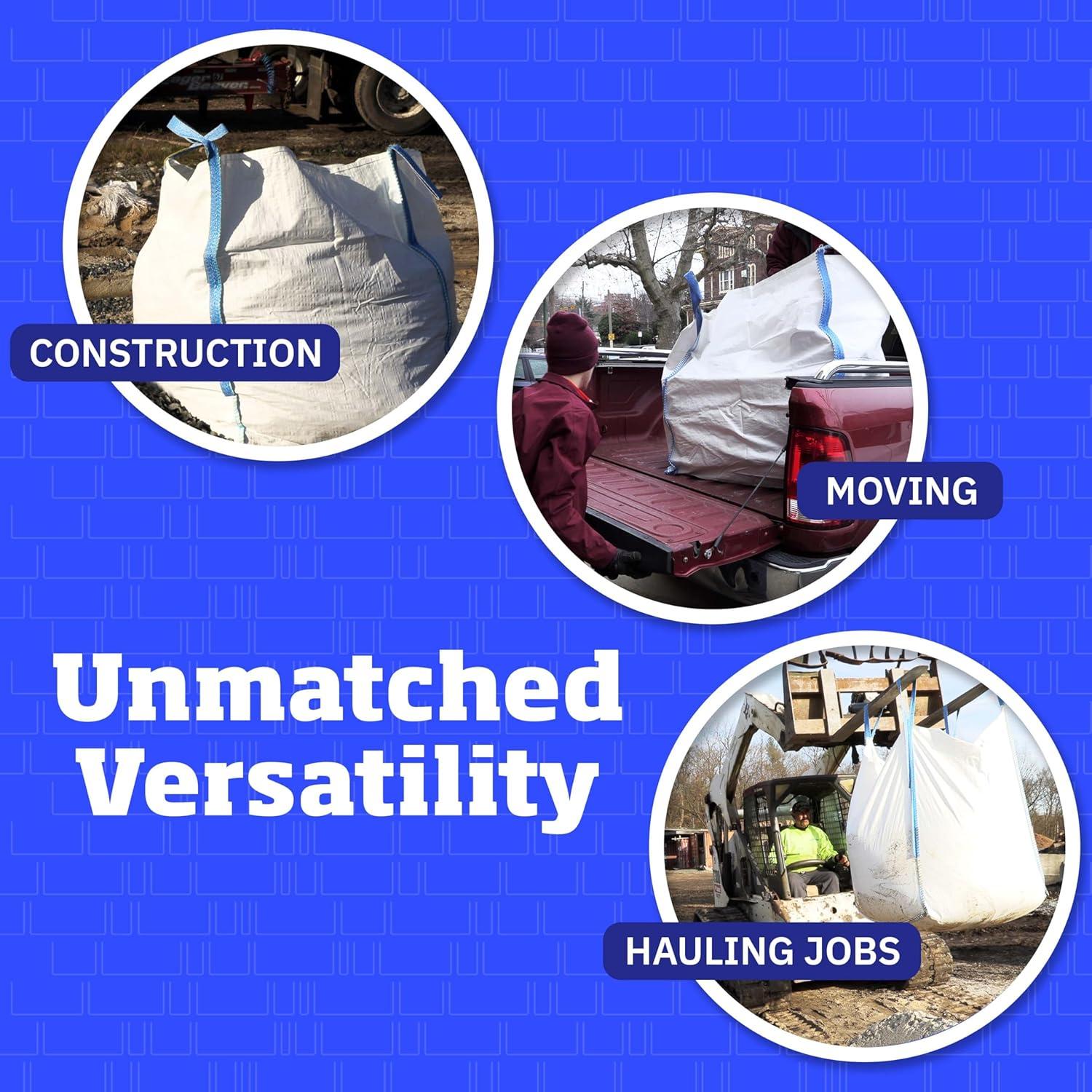 DURASACK® Builder's Bulk Bag, Heavy Duty, 35"L x 35"W x 40"H, 200 Gallon, 3-Pack