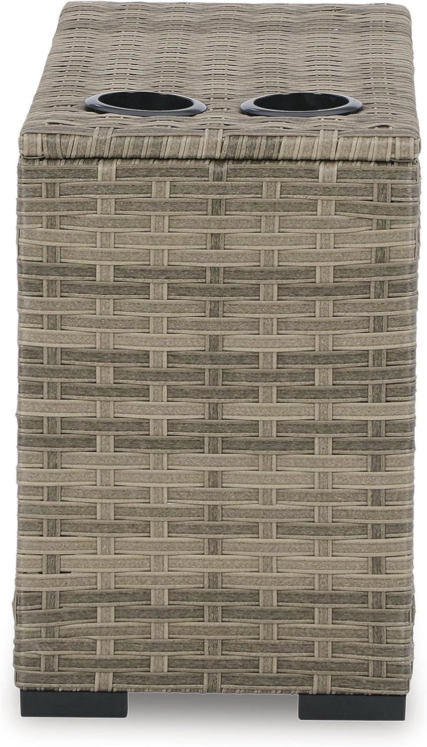 Signature Design by Ashley Contemporary Calworth Outdoor Console, Beige