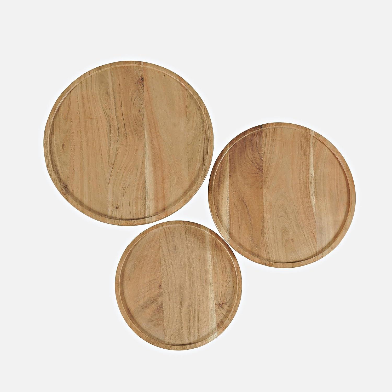 Jofran Knox Mid-Century Modern Solid Hardwood Round Accent Tables (Set of 3)