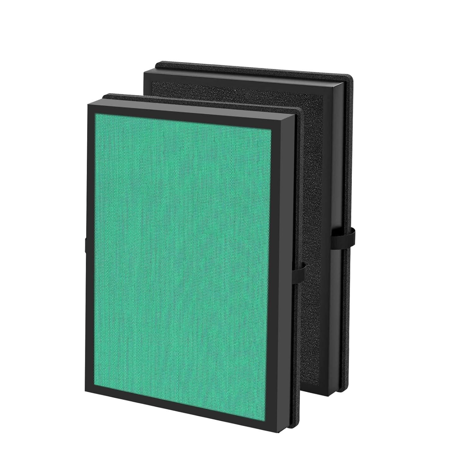 MK04 Replacement Filter, 2 Pack Compatible with MK04 MG04JH Air Purifier, Air Filter H13 True HEPA Filter for Dust, Pet Dander, Smoke for Bedroom, Home, Office (Green)