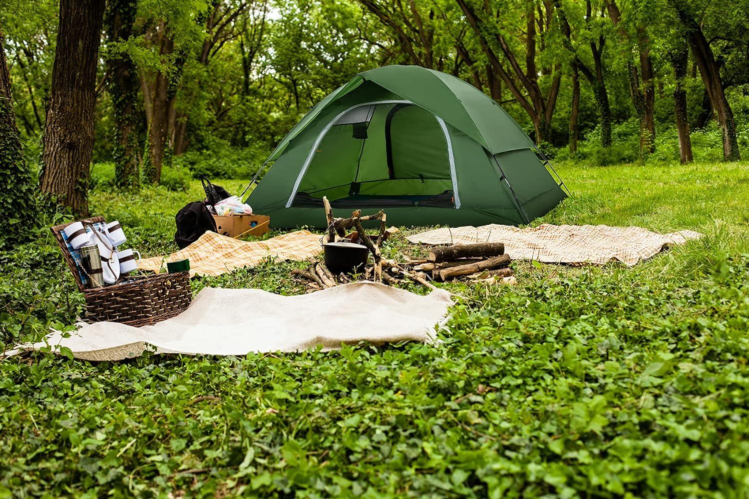 Ultralight Orange Dome 2-Person Four-Season Camping Tent