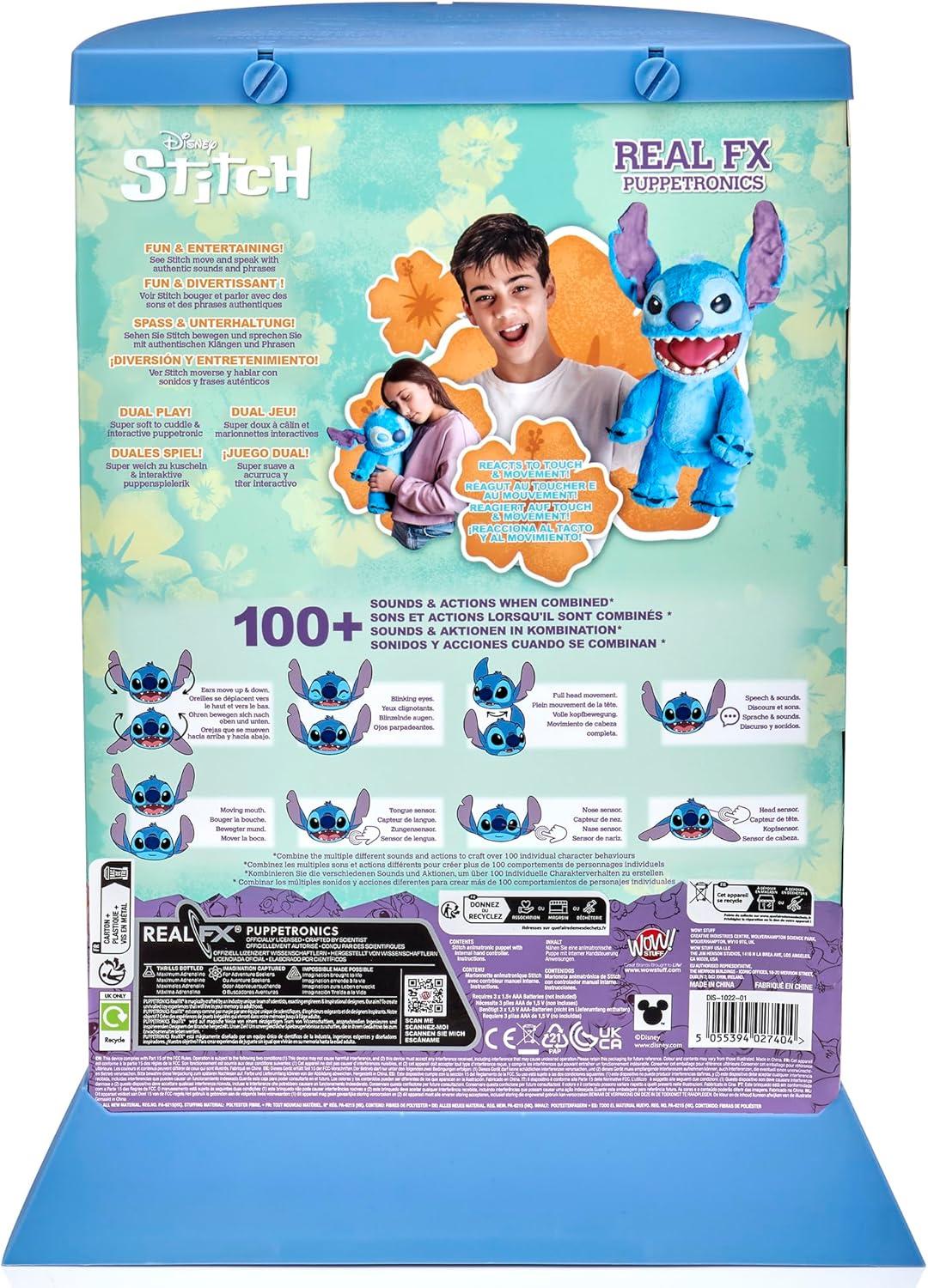 WOW! Stuff: Disney Stitch Puppetronic – RealFX, 100+ Actions & Sounds, 18” Figure, Limited 1st Edition, Ages 6+
