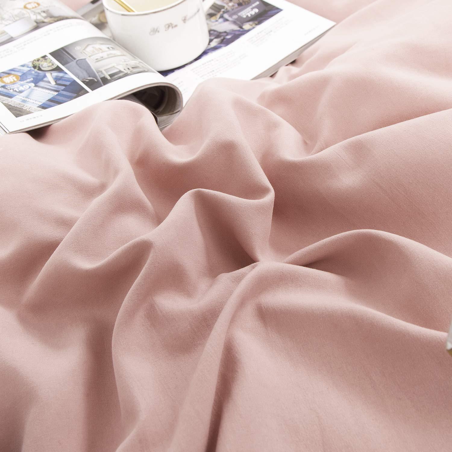 Houseri Pink Comforter Set - Light, Blush & Dusty Pink Bedding for Girls & Women - Queen Size