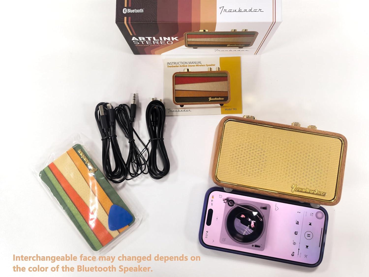 Retro Bluetooth Speaker Wood Vintage Bluetooth Speaker Small Wireless Old Fashion Style, AM/FM Tunning Dial,Electronics for Home, Perfect for Cafe,Restaurant,Vintage Store, Bedroom(Retro Wood)