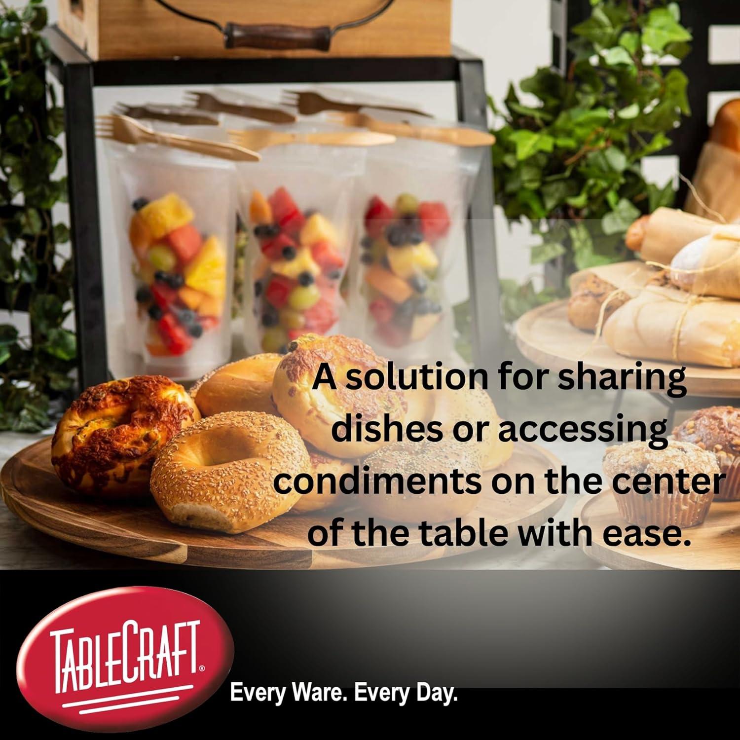 Acacia Wood Round Lazy Susan Food Display, 18" Brown