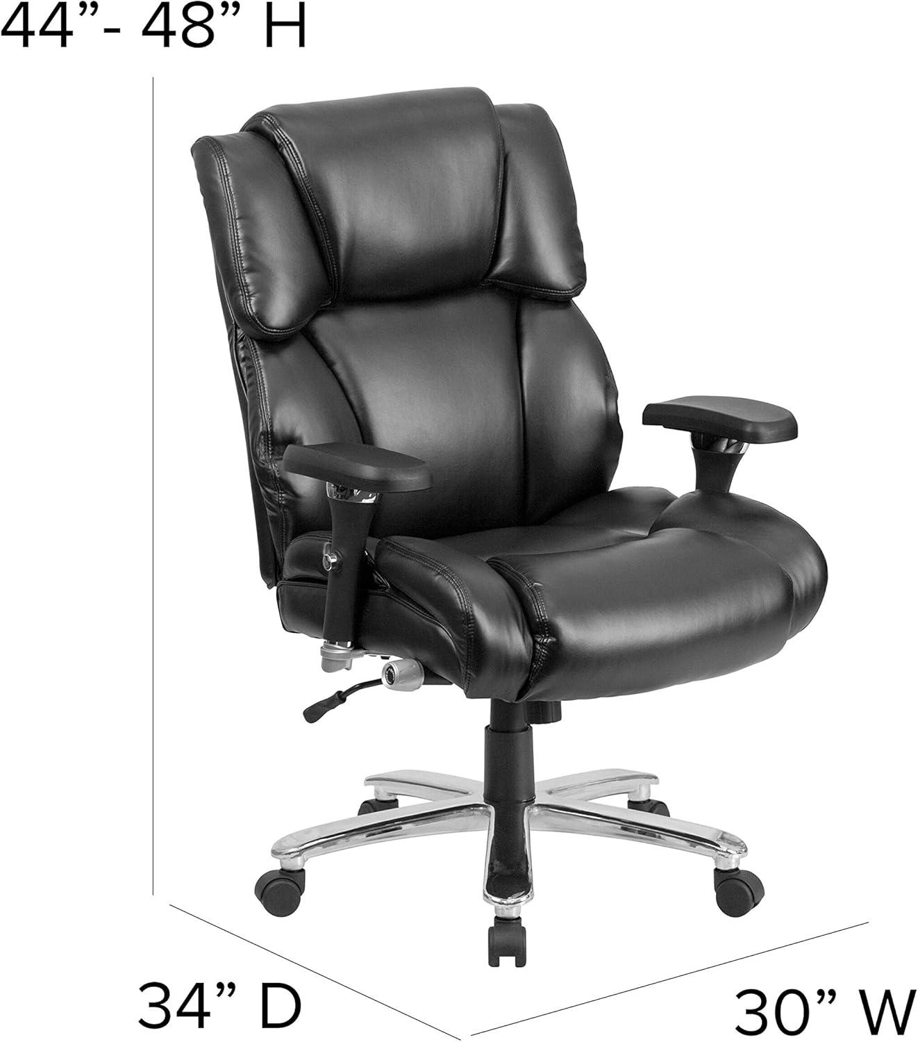 Flash Furniture HERCULES Series 24/7 Intensive Use Big & Tall 400 lb. Rated Executive Swivel Ergonomic Office Chair with Lumbar Knob and Tufted Headrest & Back