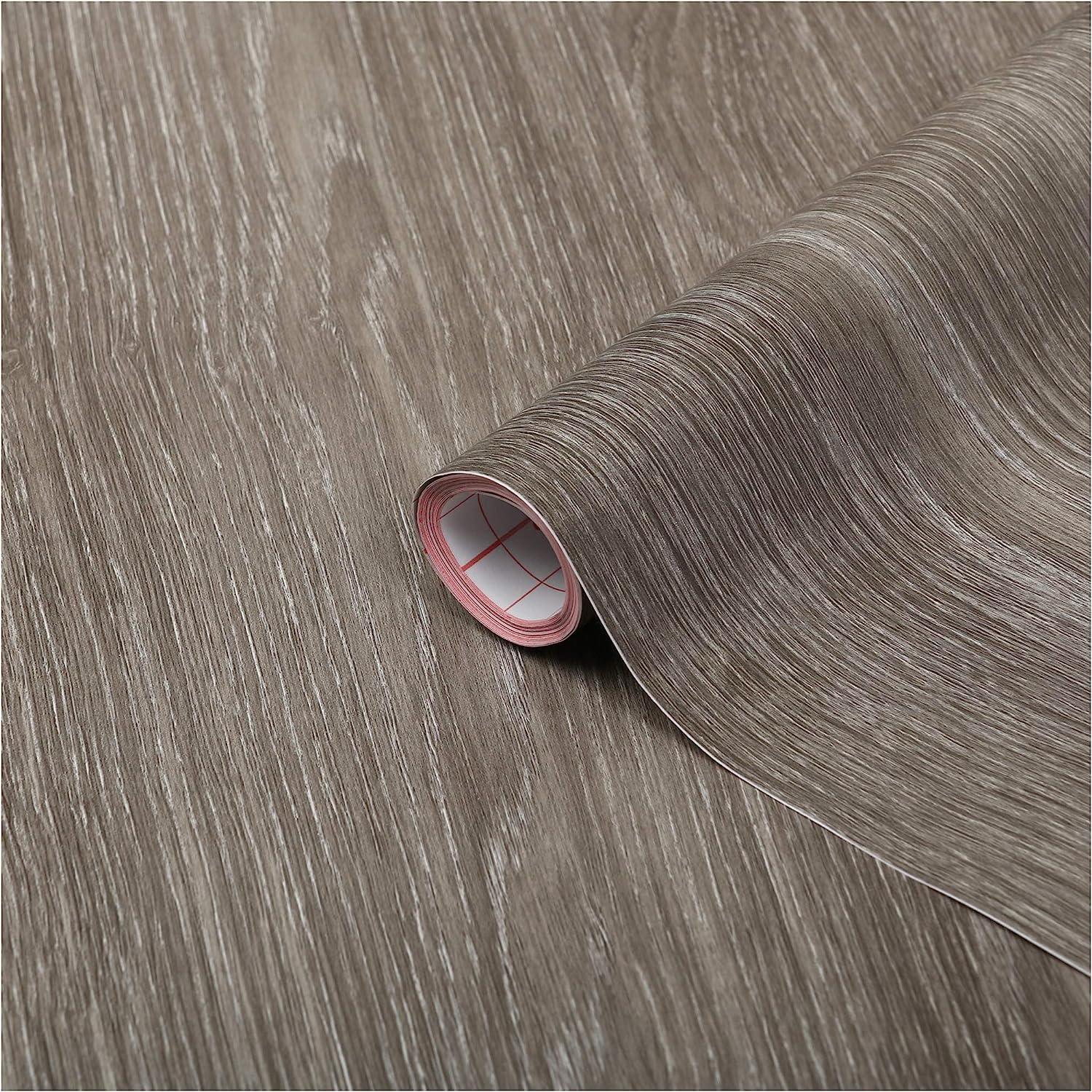 Gray Oak Self-Adhesive PVC Peelable Wallpaper