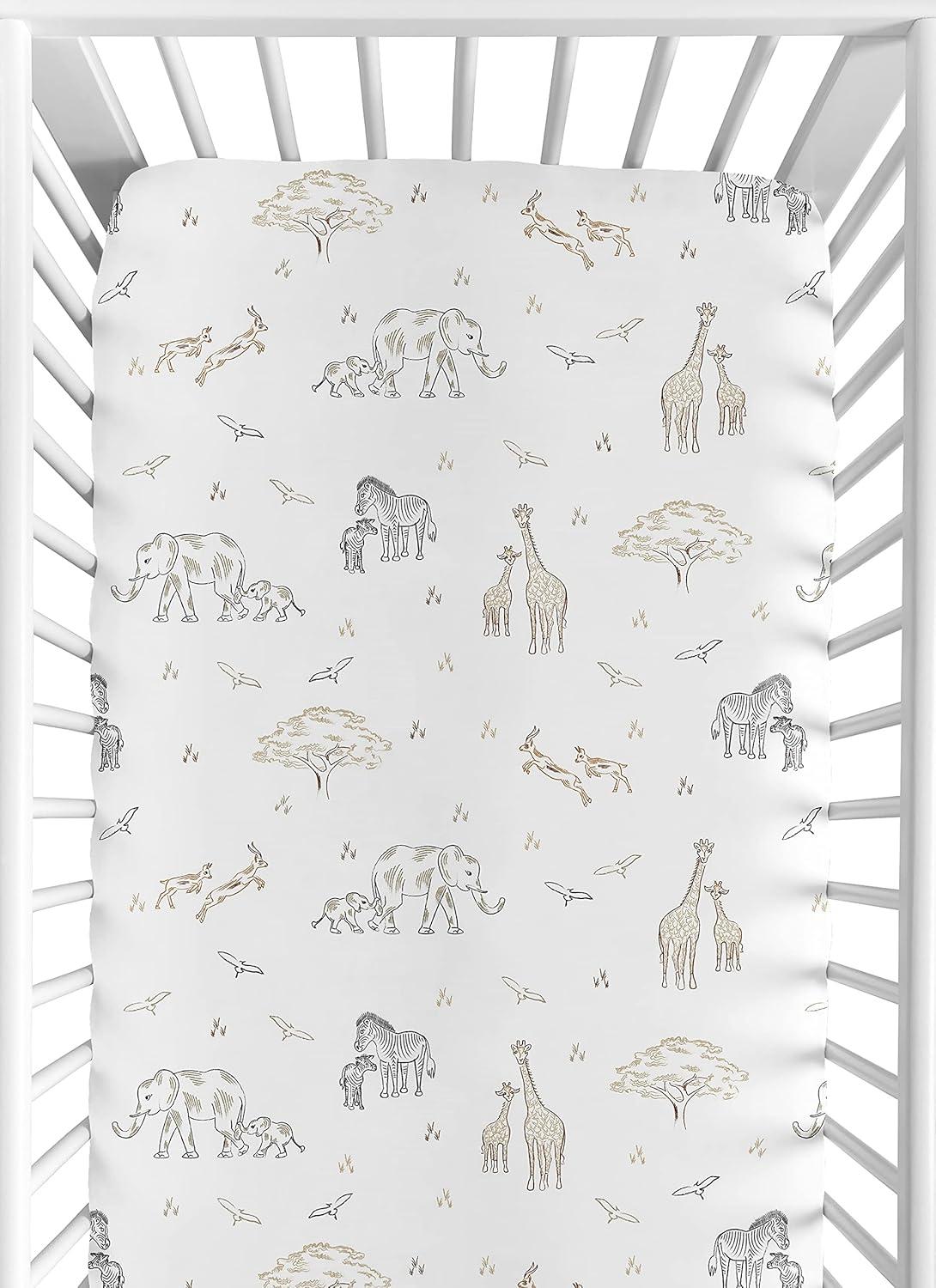 Sweet Jojo Designs Serengeti Animals Fitted Crib Sheet