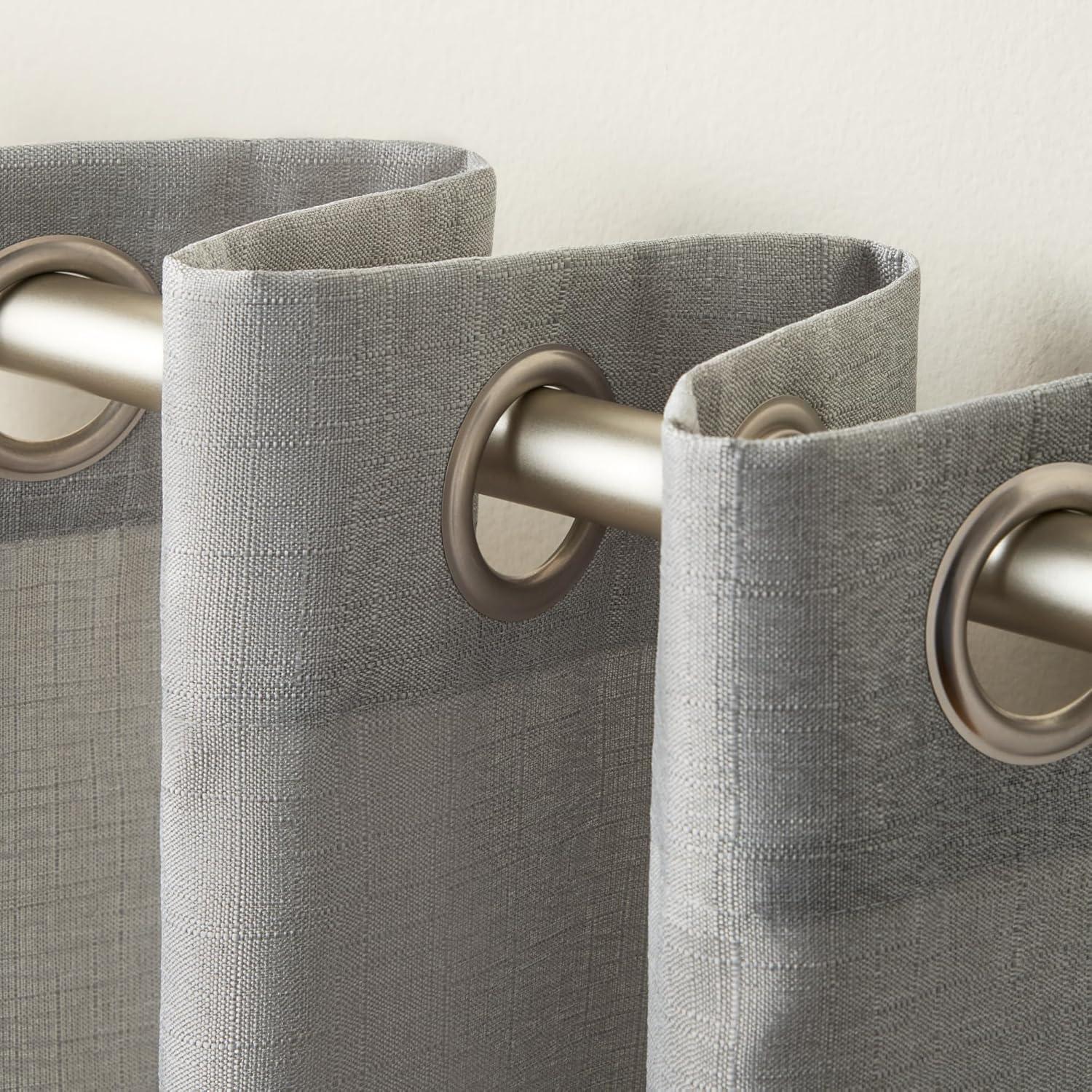 Set of 2 (63"x54") Loha Linen Grommet Top Light Filtering Curtain Panel Dove Gray - Exclusive Home: Modern Polyester