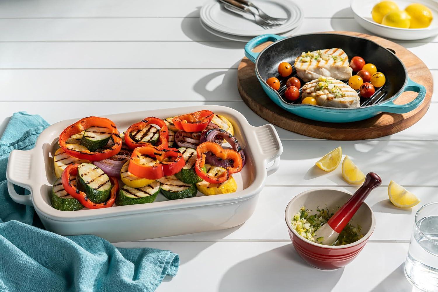 Le Creuset Le Creuset Stoneware Rectangular Dish With Platter Lid, 2.75Qt.