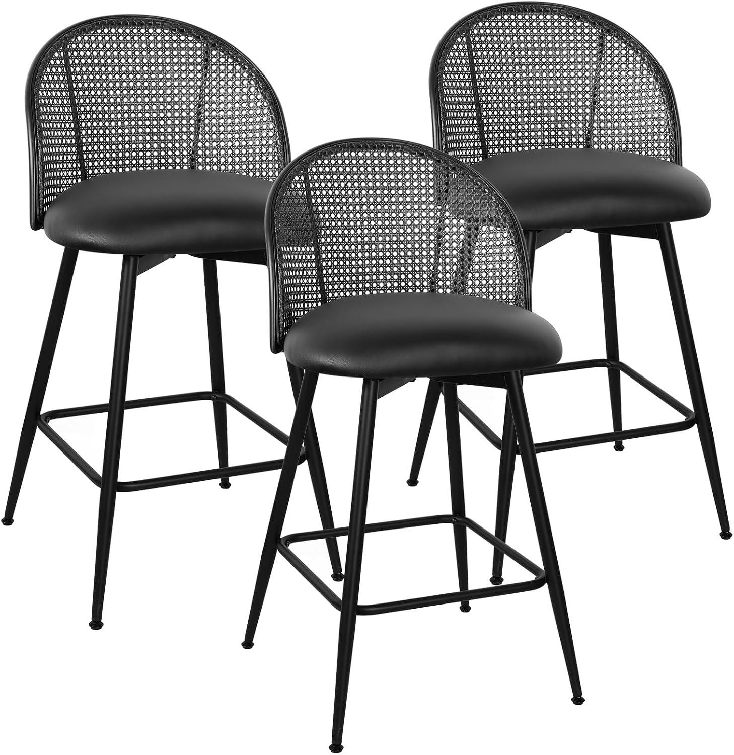 Ayiden Swivel Boucle Upholstered Counter & Bar Stool (Set of 3)