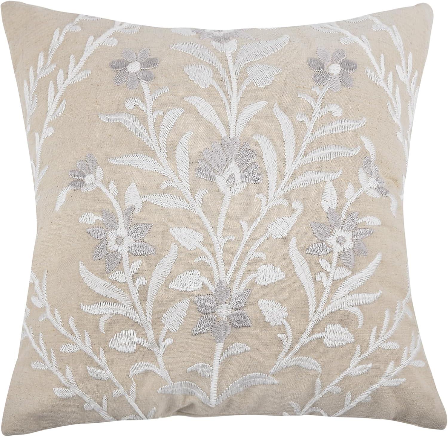 Eyelet Embroidered Floral Pillow 18x18 - Levtex Home