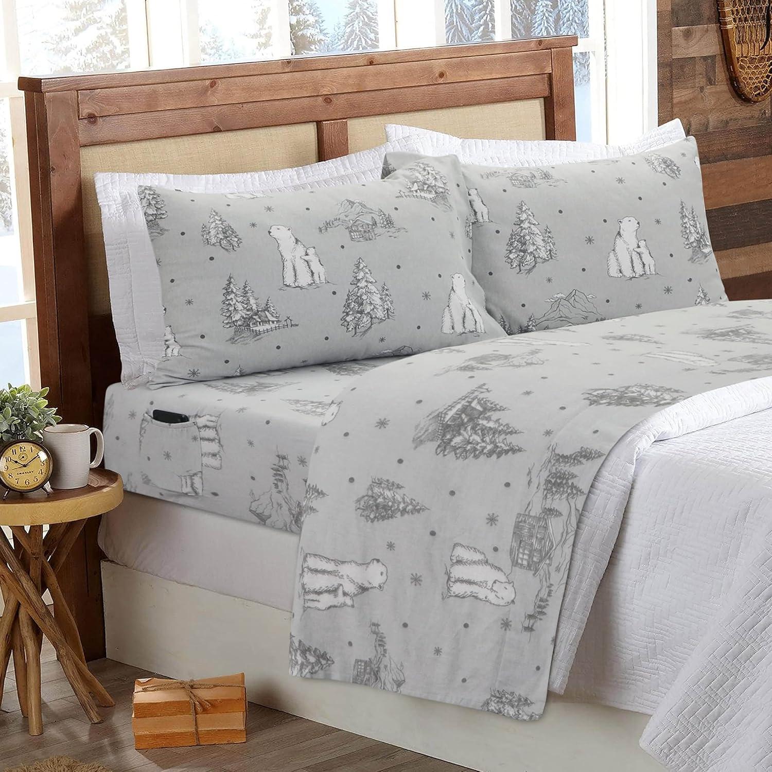 Enviohome Colyt 100% Cotton Flannel Sheet Set