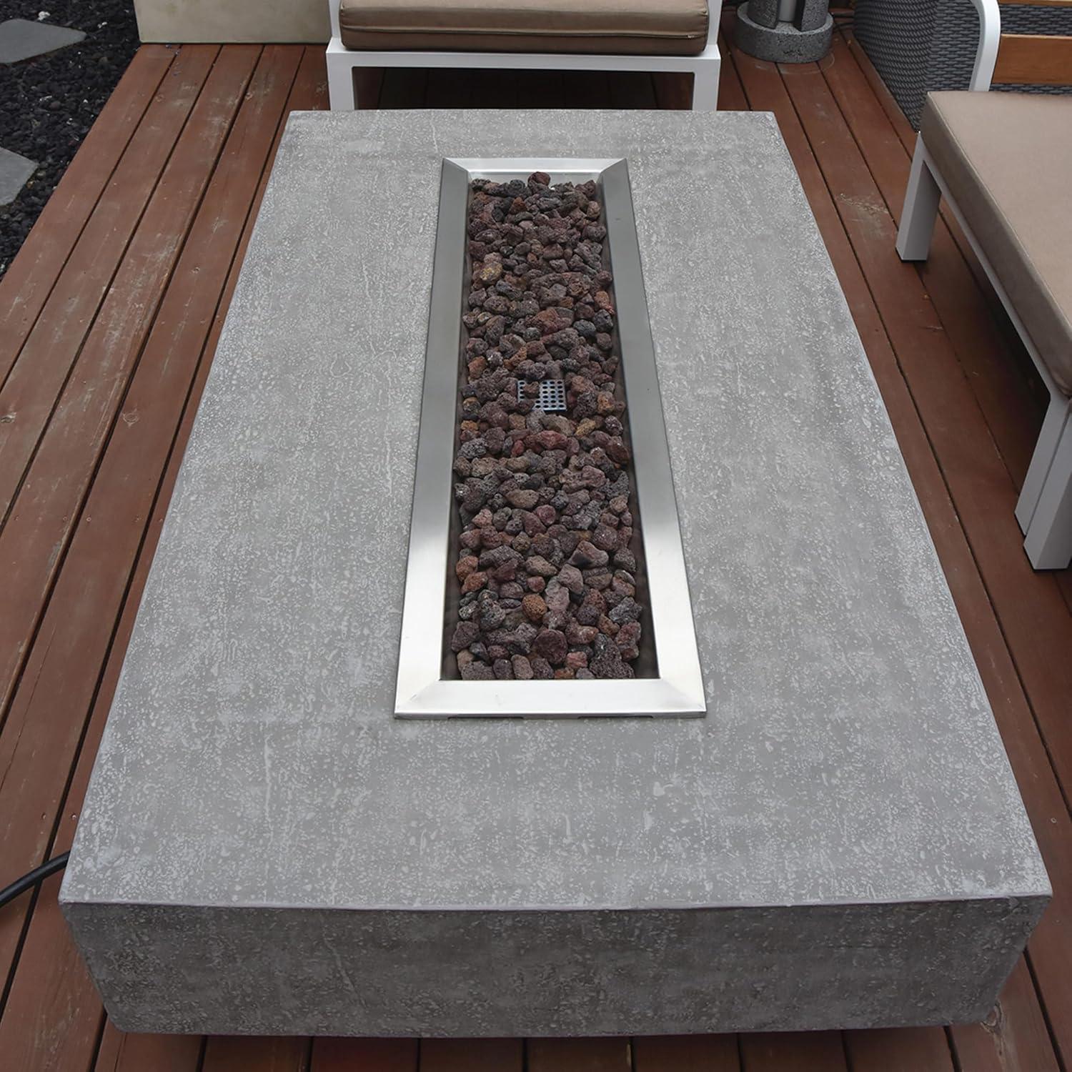 Hampton Light Grey Concrete Fire Table