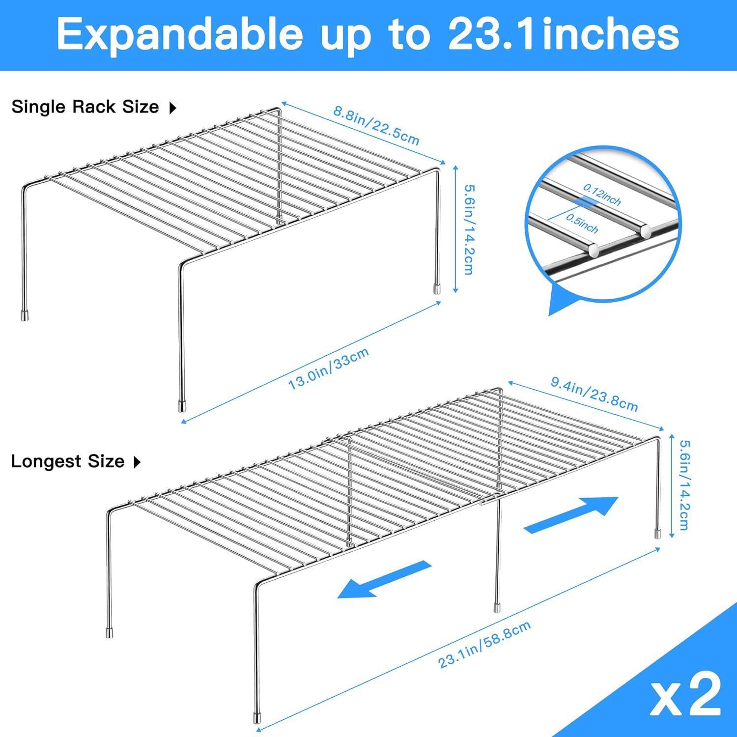 Stainless Steel Expandable Kitchen Countertop Organizer Rack