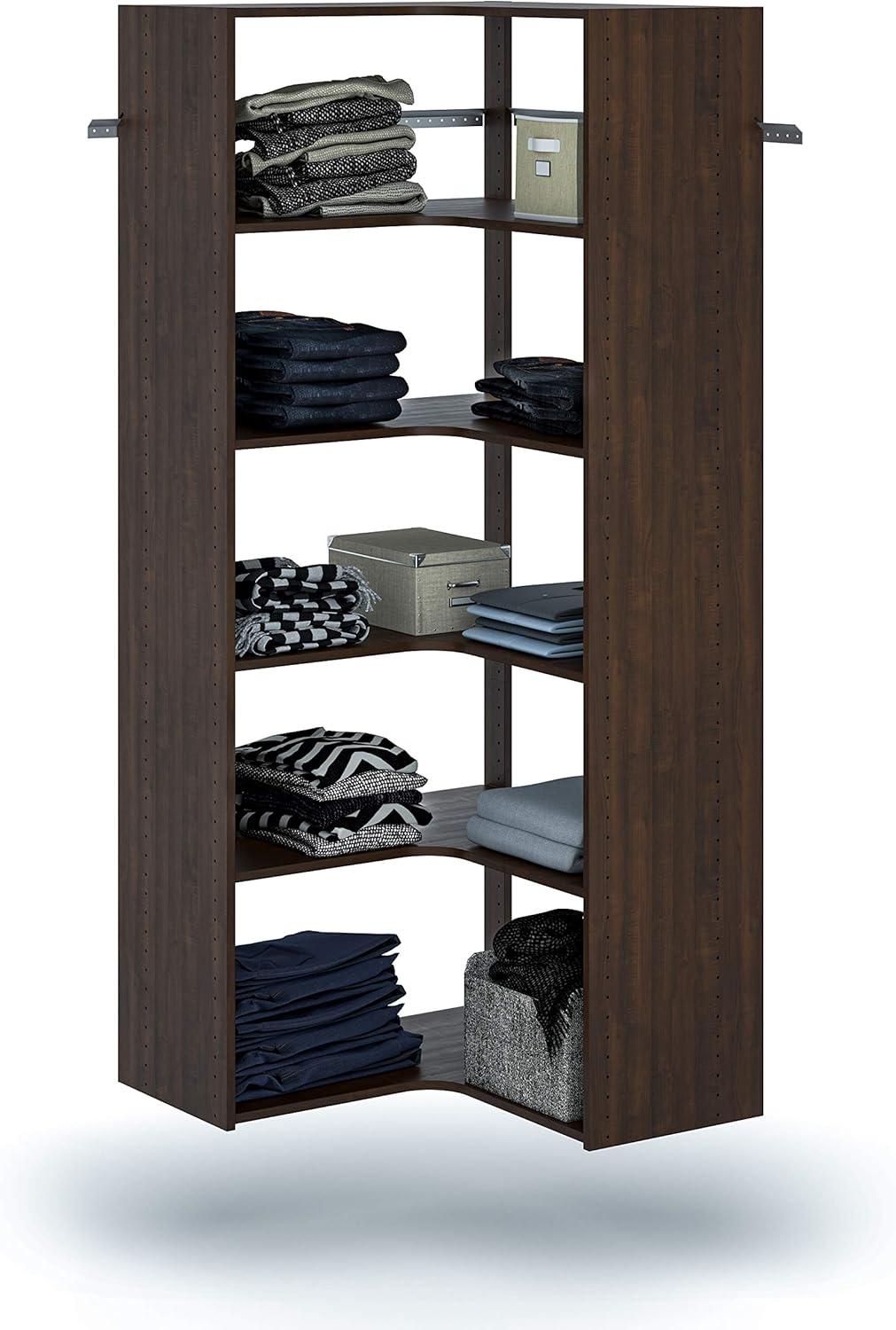 Easy Track Ph42 30-1/2" Wide Corner Closet Organizer System - Truffle