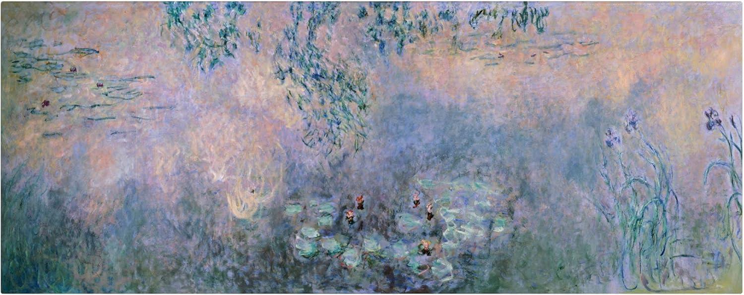 Claude Monet Water Lilies Abstract Framed Canvas Print 47 x 16