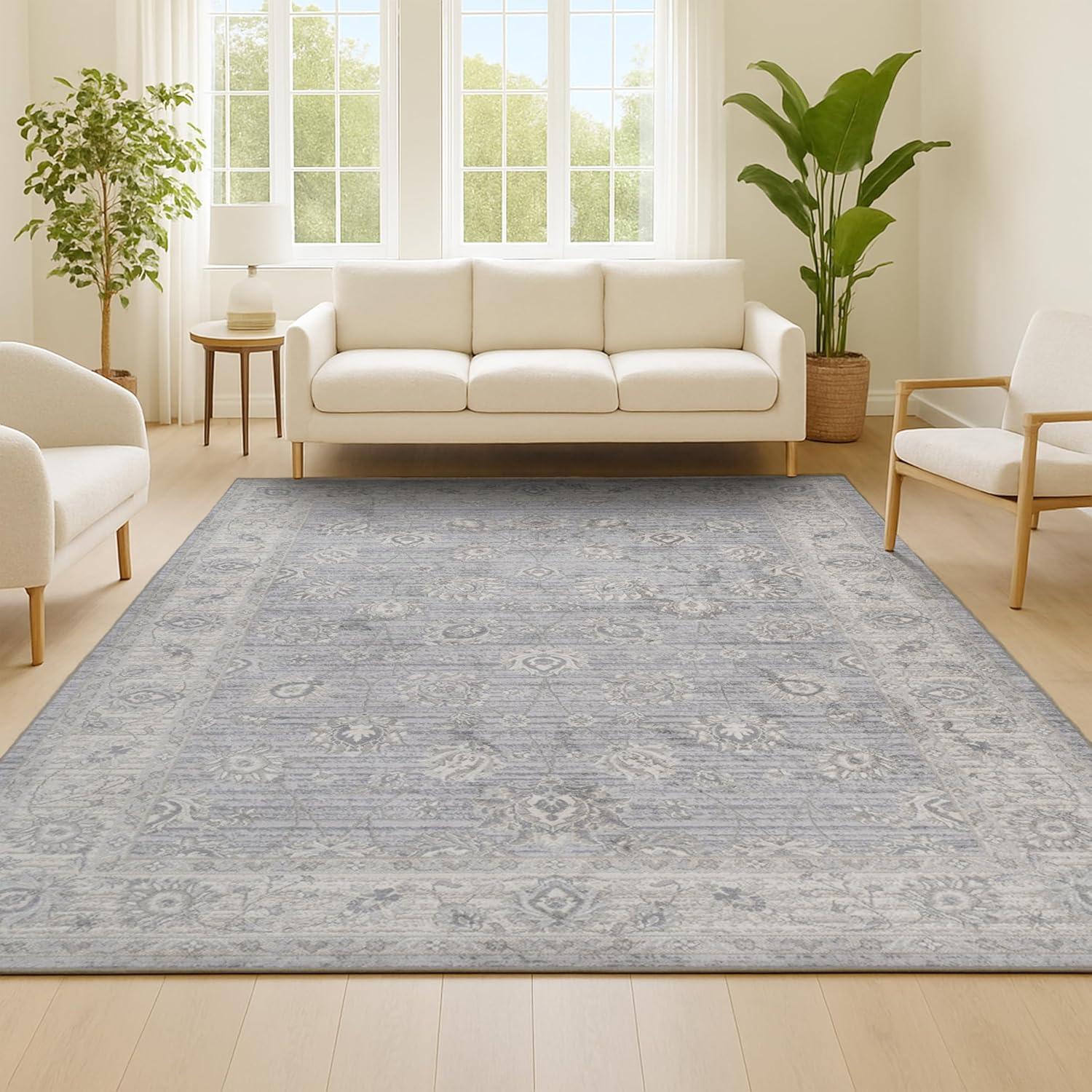 3' X 5' Modern Persian Vintage Moroccan Traditional Area Rug, Light Gray - JONATHAN Y
