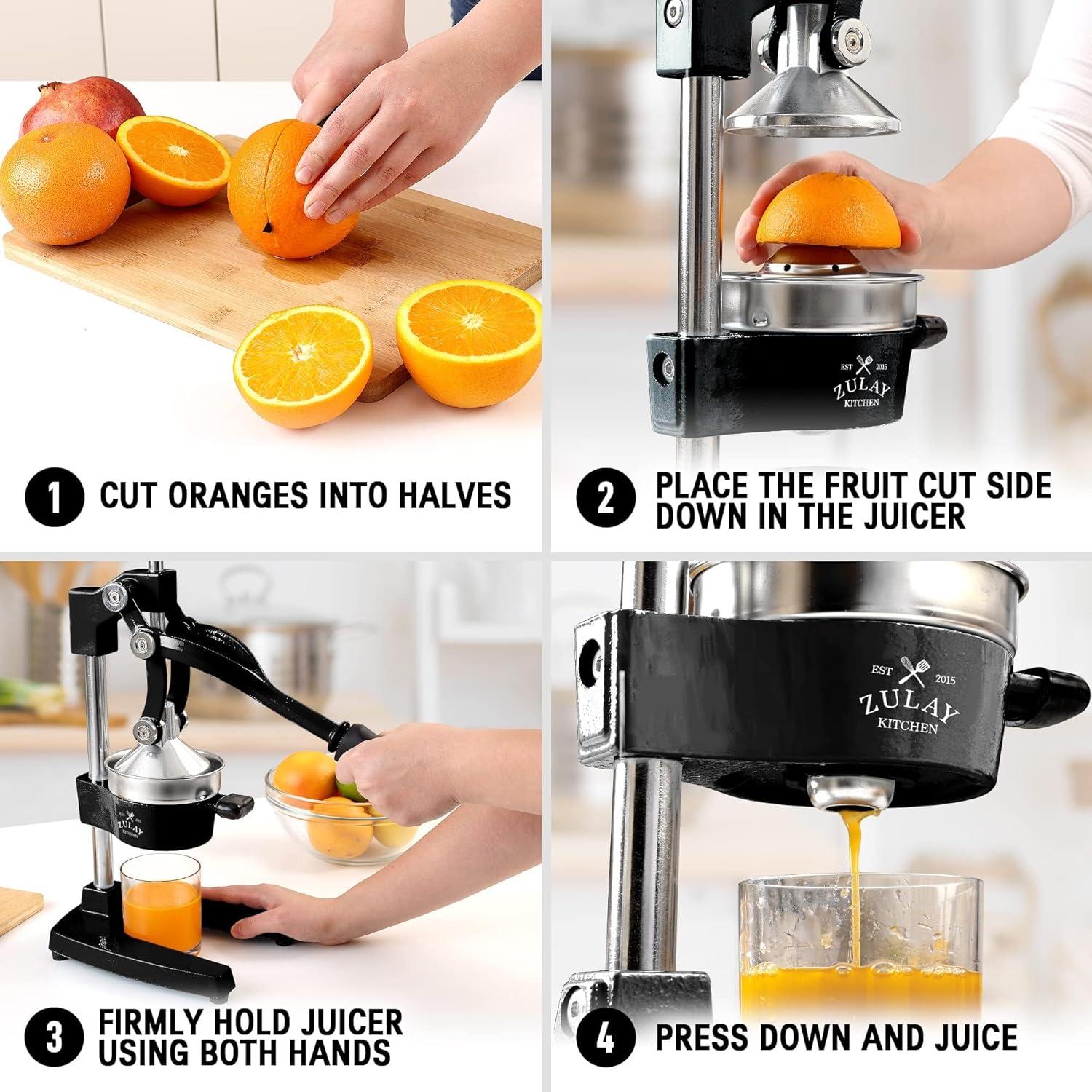 Zulay Kitchen Zulay Kitchen Citrus Complete Set Manual Citrus Press Orange Squeezer & 2-in-1 Metal Lemon Squeezer