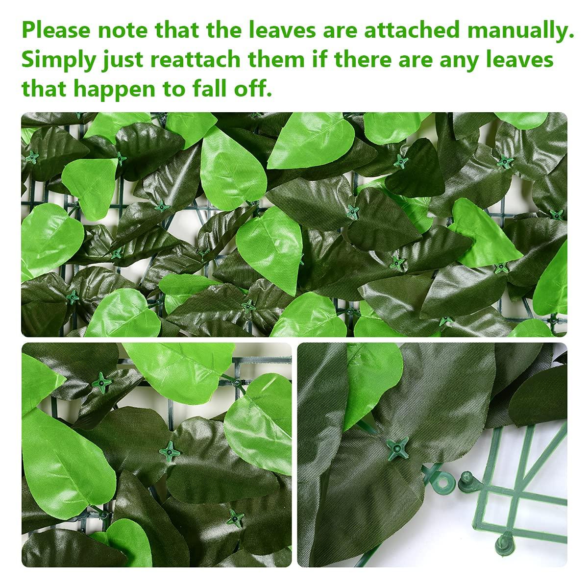 Eden's Decor Artificial Ivy Privacy Fence Screen 120"X40", Artificial Hedges Fence and Faux Ivy Vine Forest-Color/Mint Green Leaves Decoration for Outdoor Decor, Garden, Yard, Porch, Patio