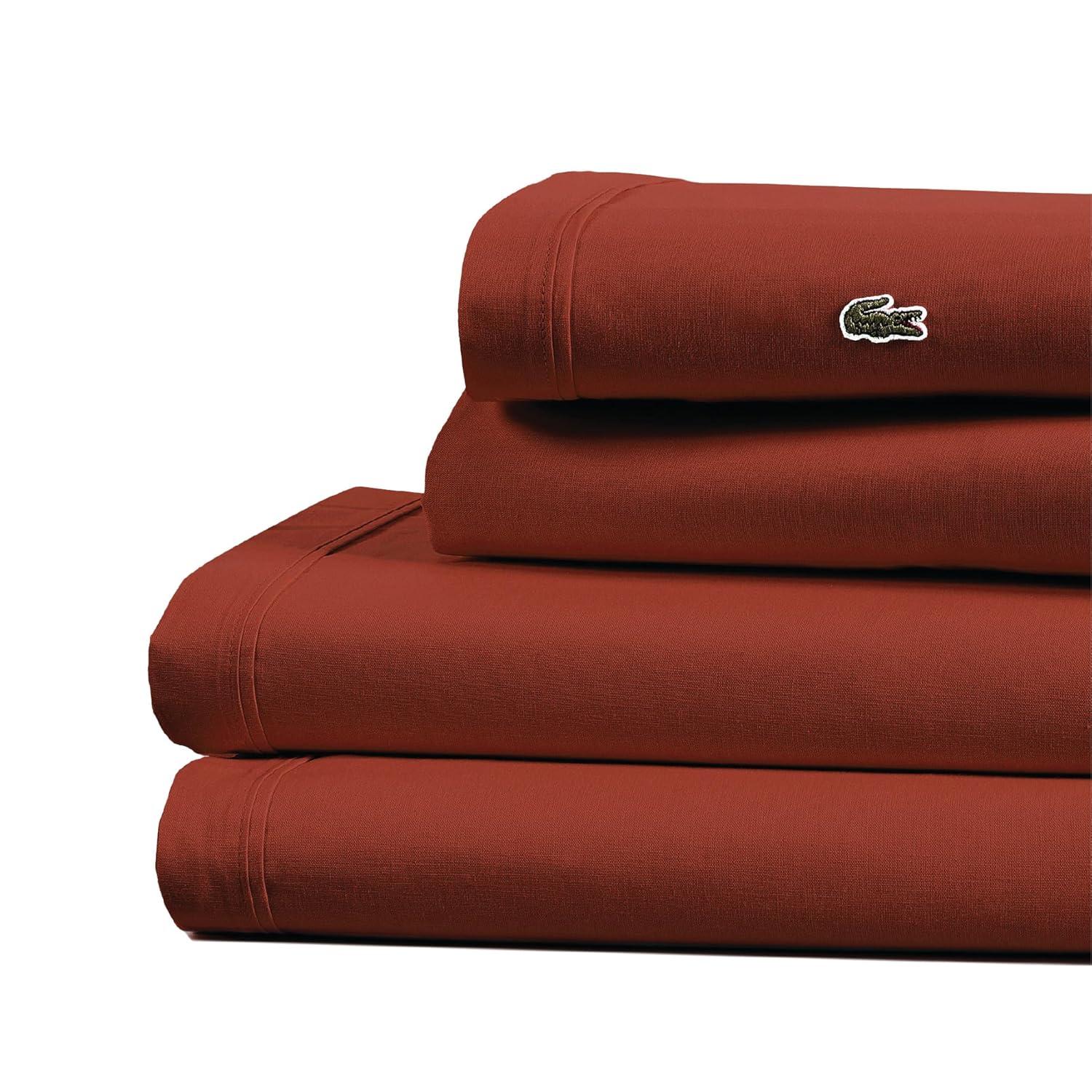 Lacoste Cotton Percale 200 Thread Count 100% Cotton Sheet Set