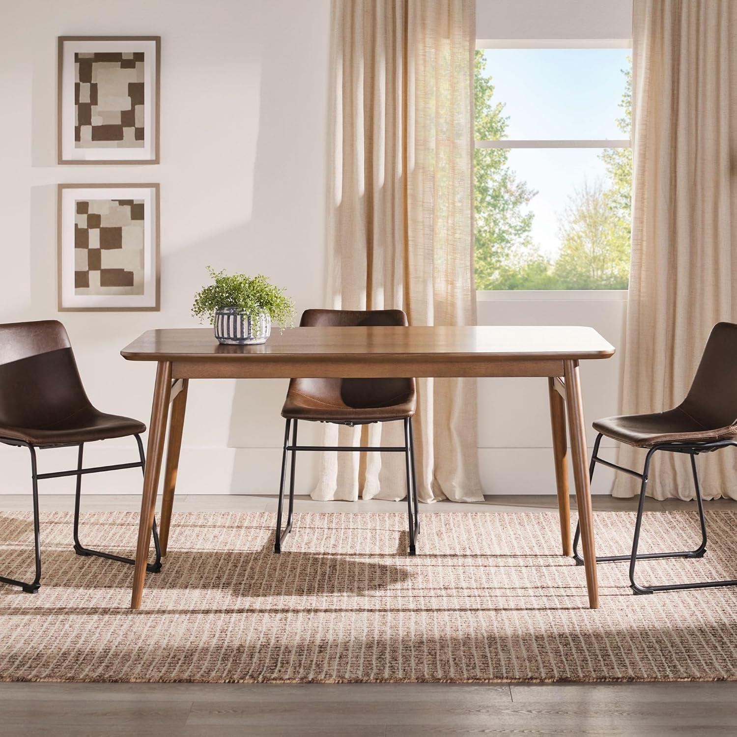 George Oliver Mid-Century 59" Modern Wood Tapered Legs Dining Table,kitchen table,dinning table