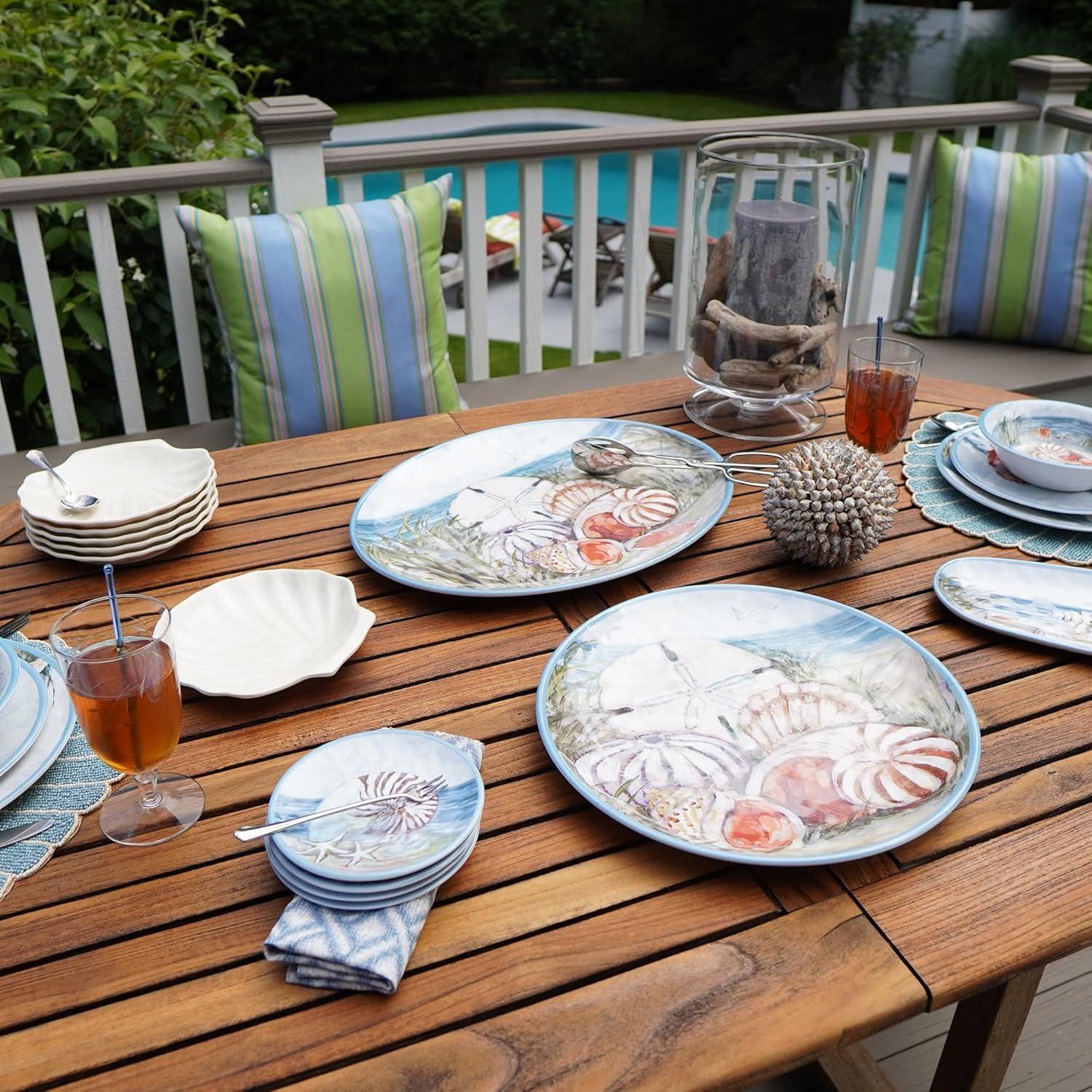 Certified International Seacoast Melamine 2 Pc Platter Set, Multicolor