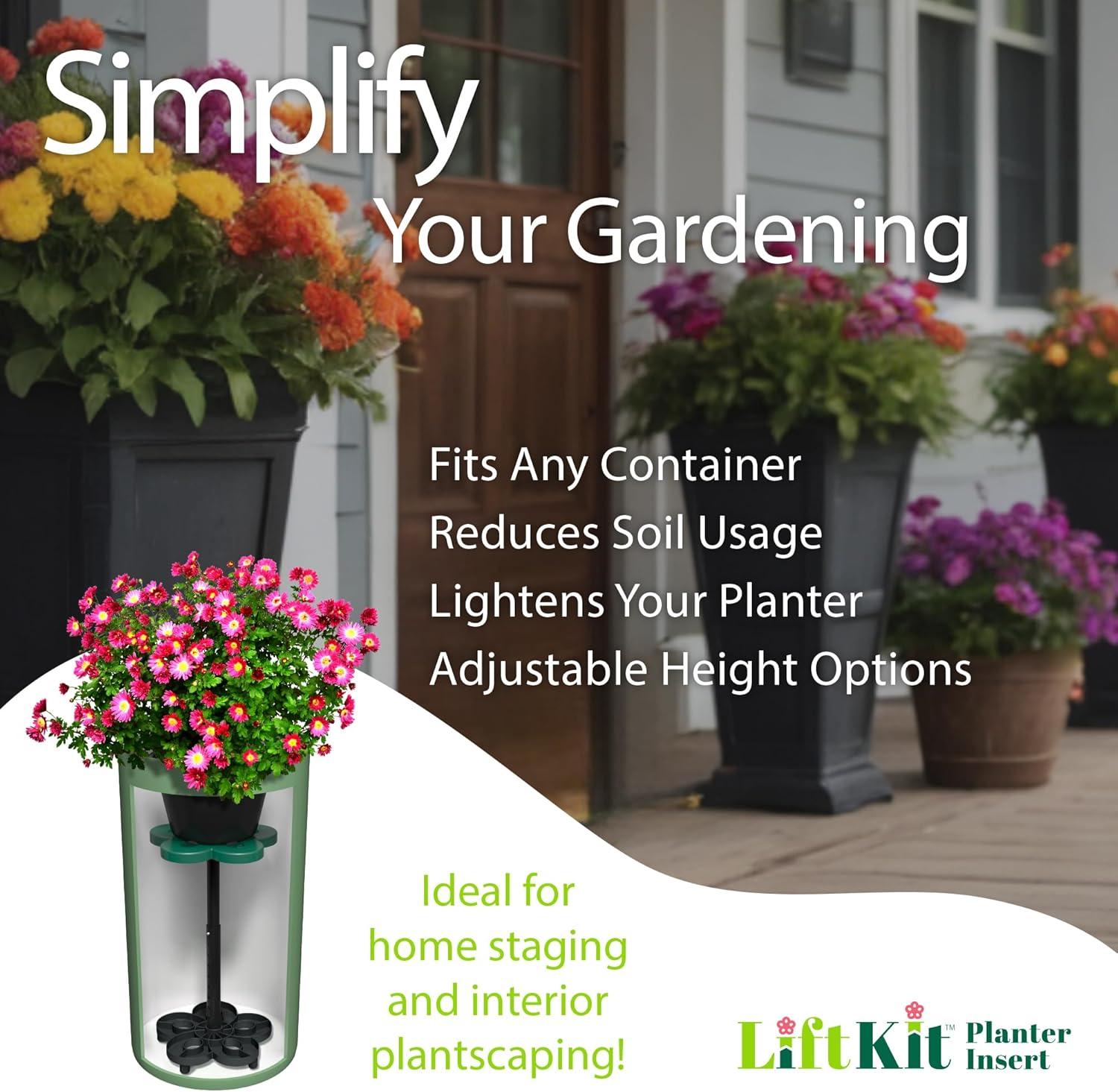 Tall Column Plant Riser Fill Bottom of Tall Flower Pots and Large Plant Containers | Indoor and Outdoor (11-17" Rise, 10" Base, 10" Top)