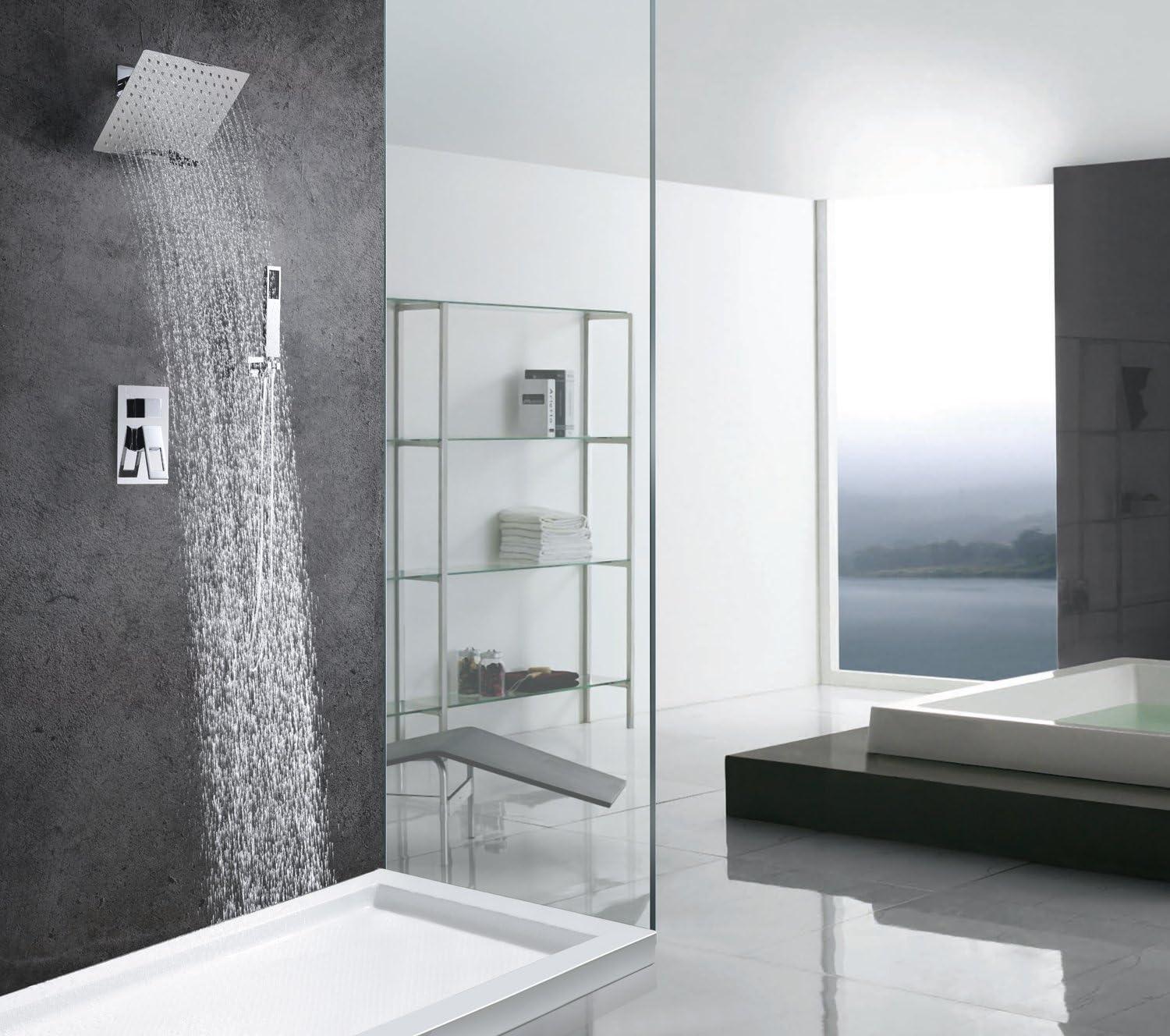 Chrome Dual Shower Head and Handheld Wall-Mounted Set