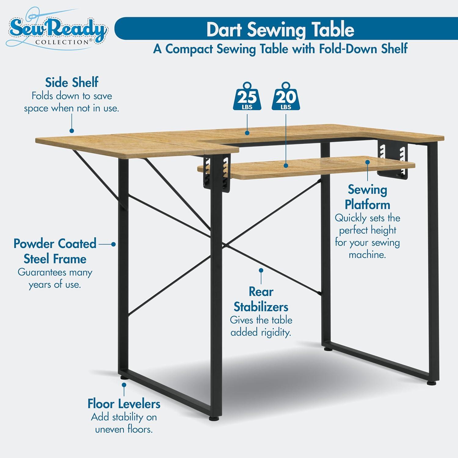 Sew Ready 41'' x 23'' Sewing Table with Sewing Machine Platform