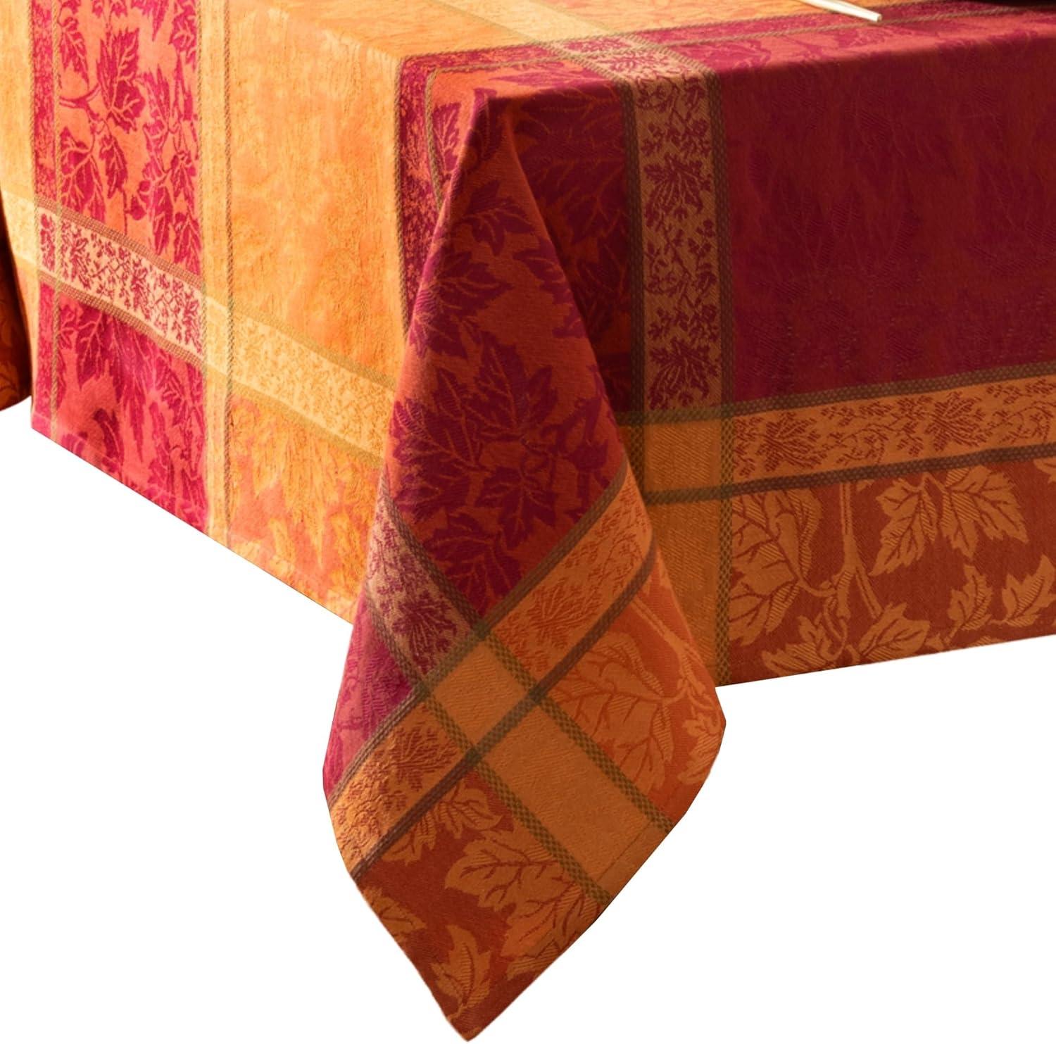 Wildon Home® Erida Maplewood Jacquard Harvest Cotton Rectangle Tablecloth