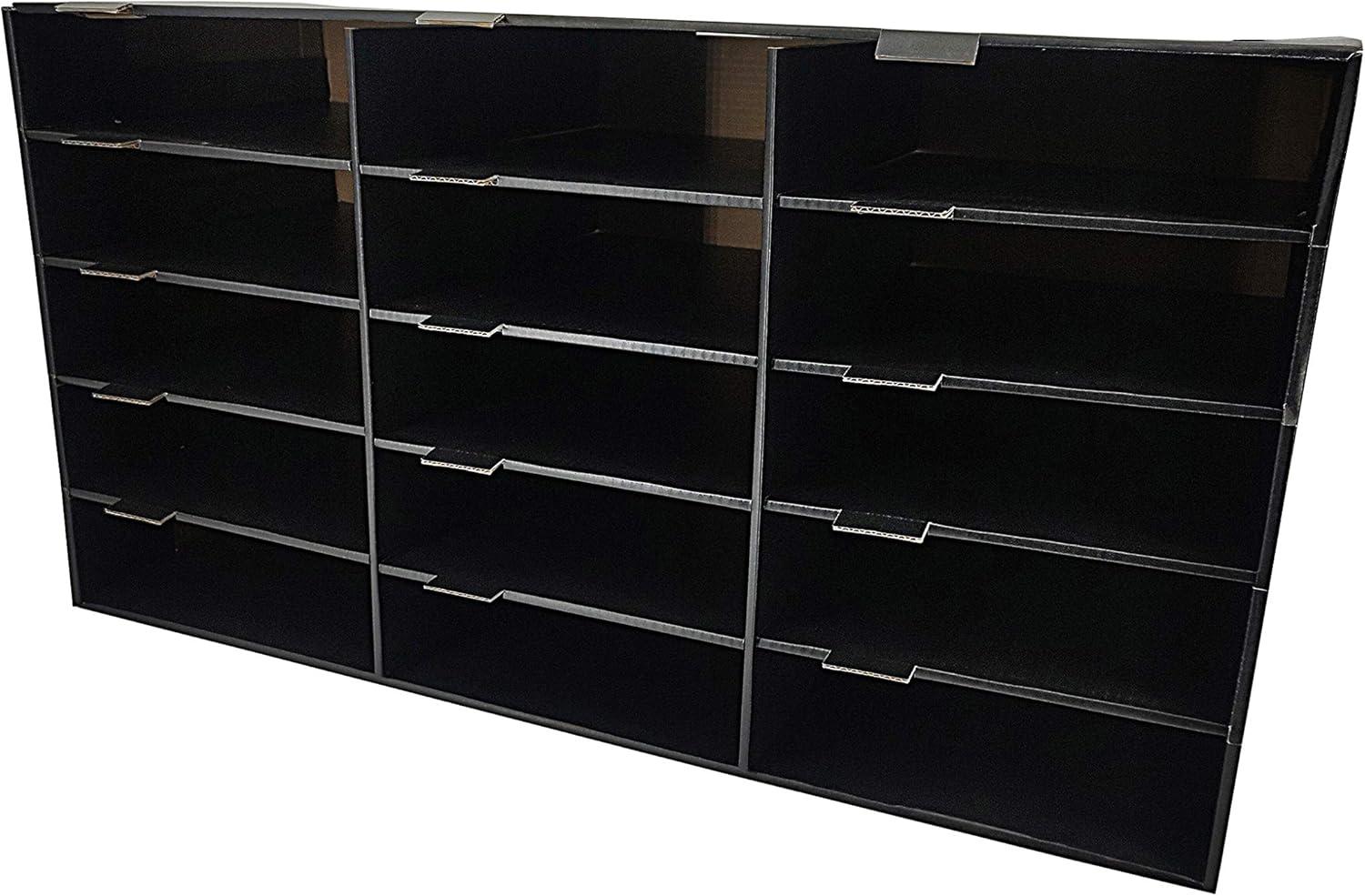 Black 15-Slot Vertical File Organizer for Office and Classroom