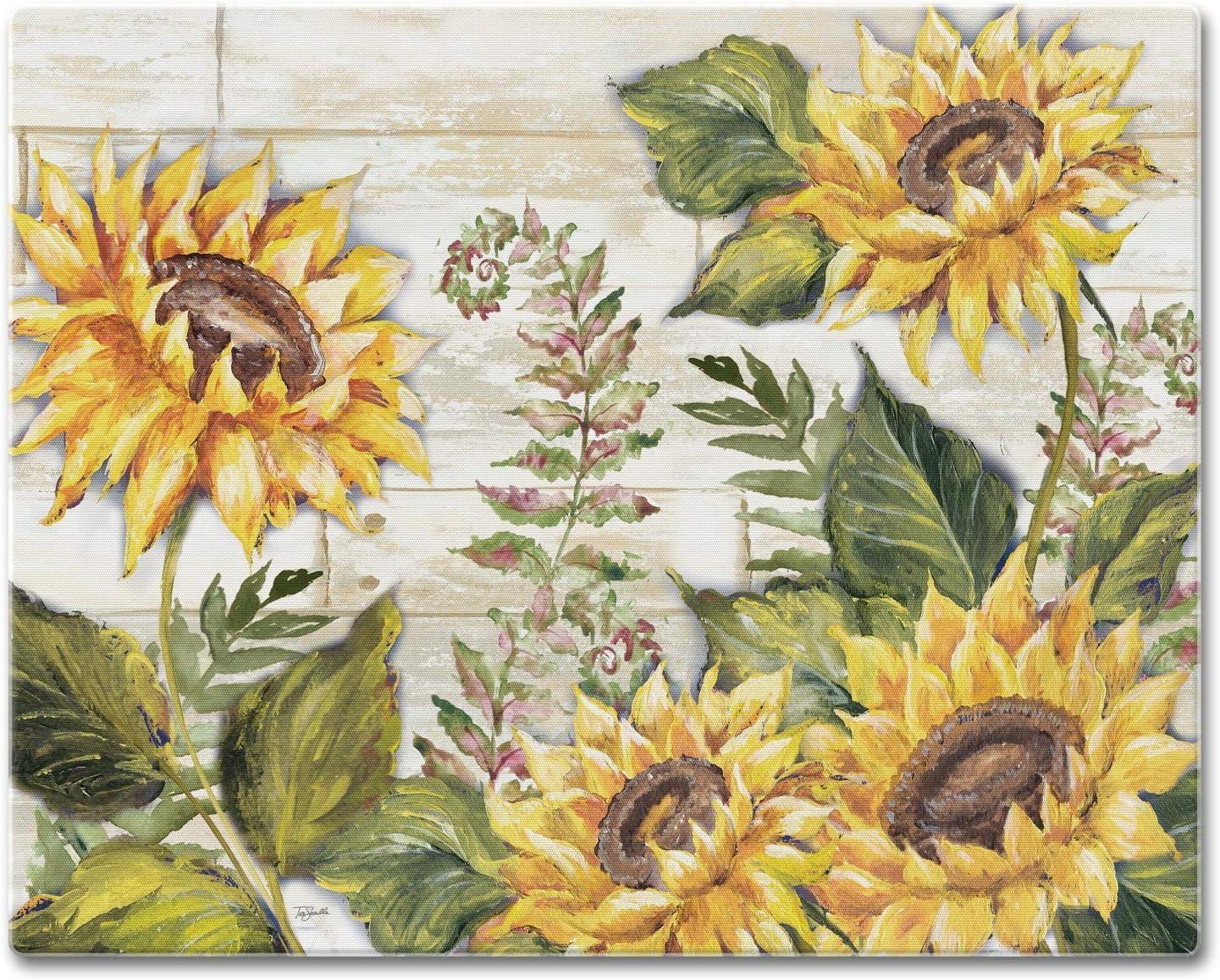 CounterArt Glass Sunflowers Cutting Board